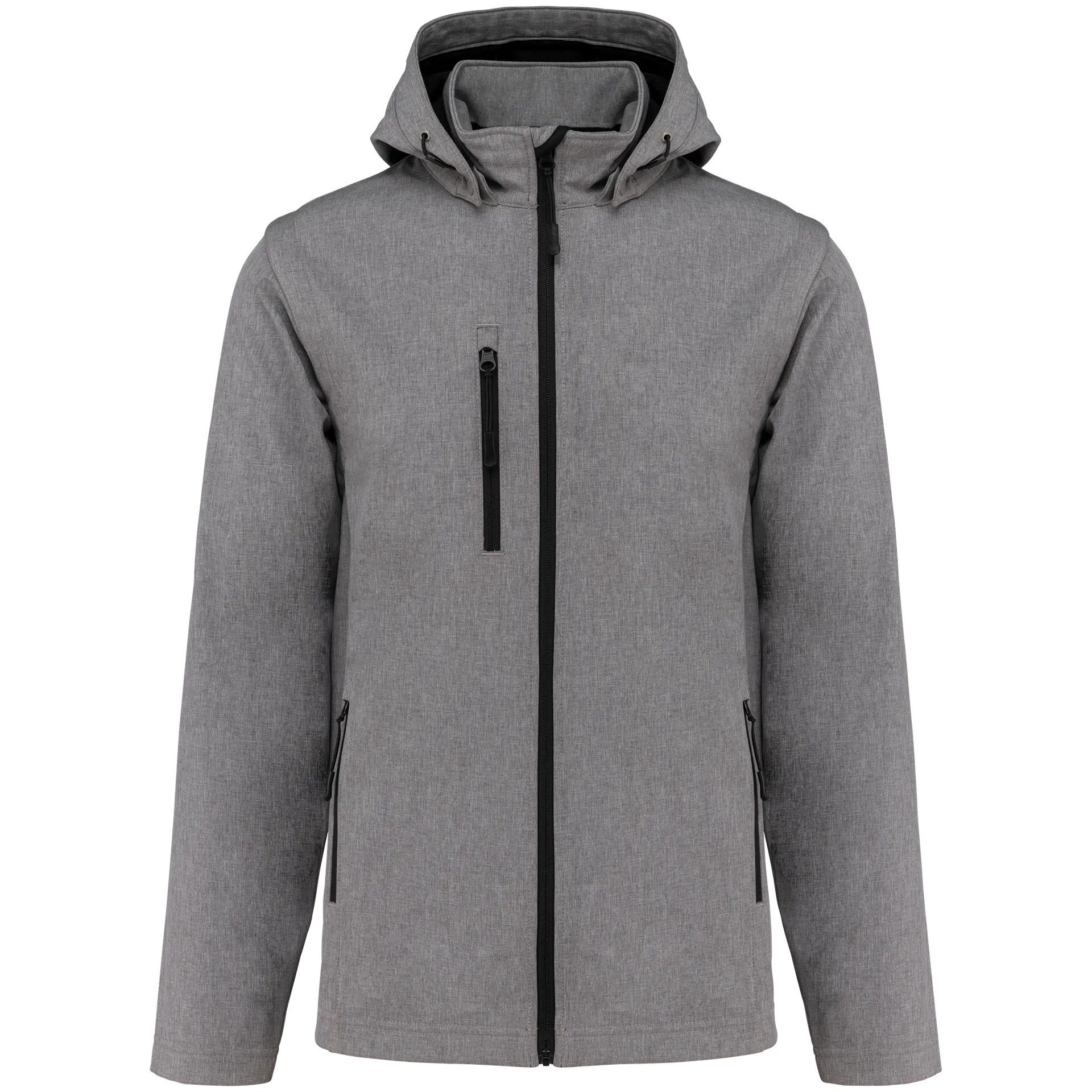 3-lagige Unisex-Softshell-Jacke mit Kapuze und abnehmbaren Ärmeln