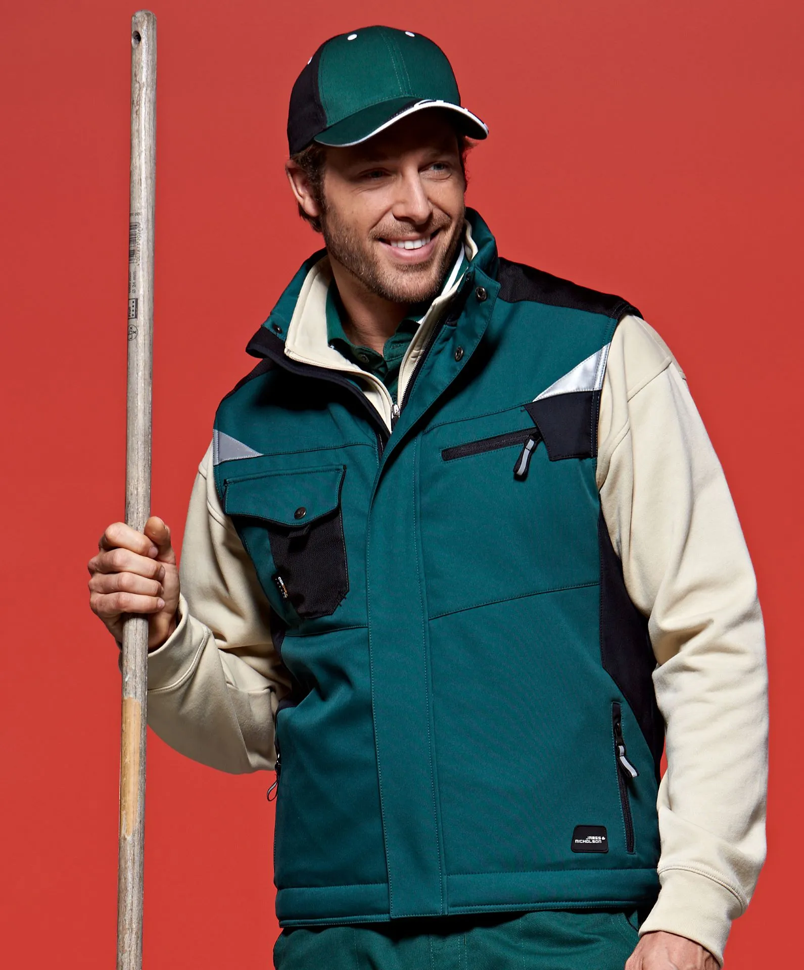 James & Nicholson JN825 – Robuste Winter Softshell-Arbeitsweste mit CORDURA®