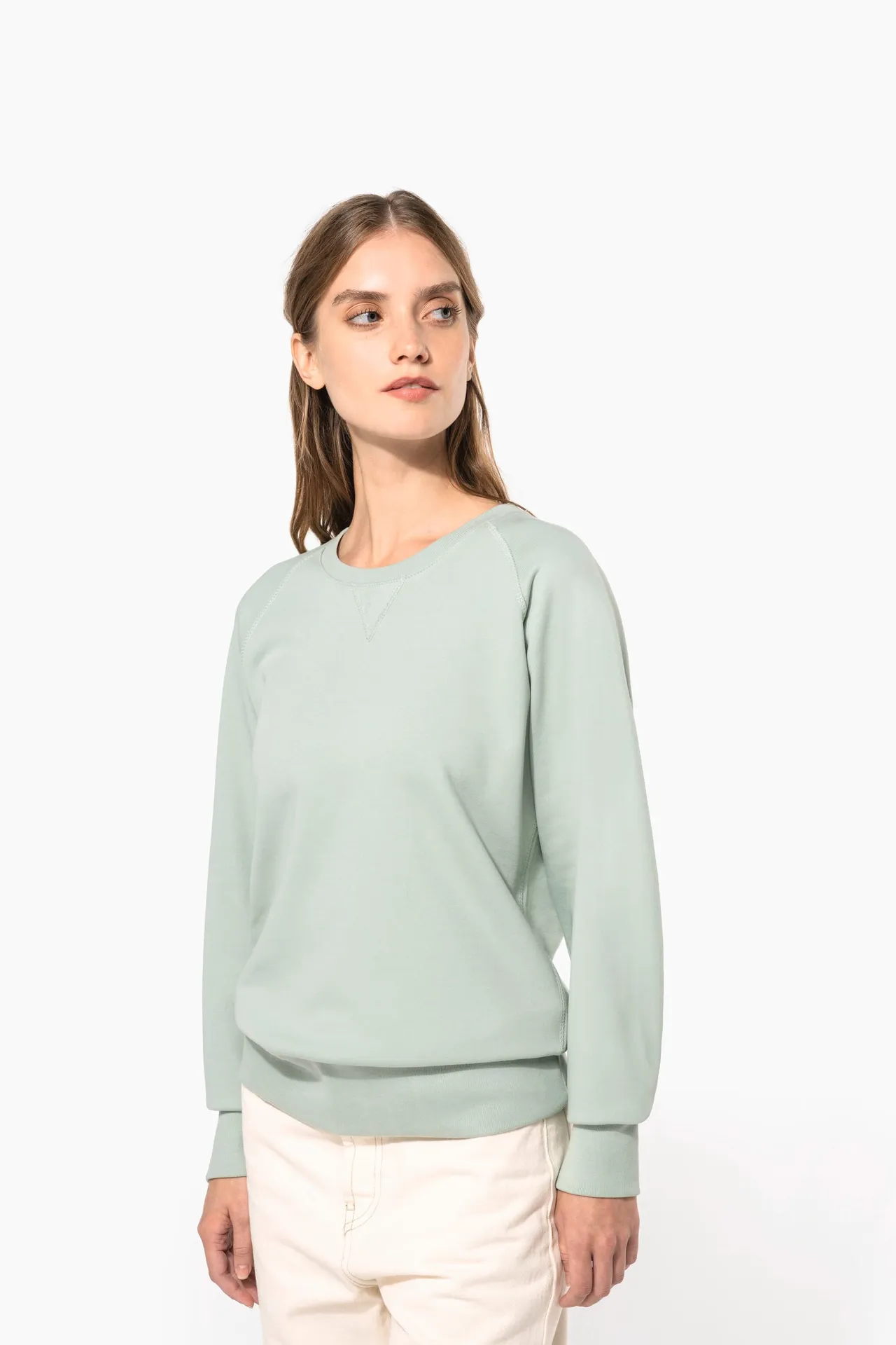 Damen Sweatshirt BIO-BAUMWOLLE Rundhalsausschnitt Raglanärmel