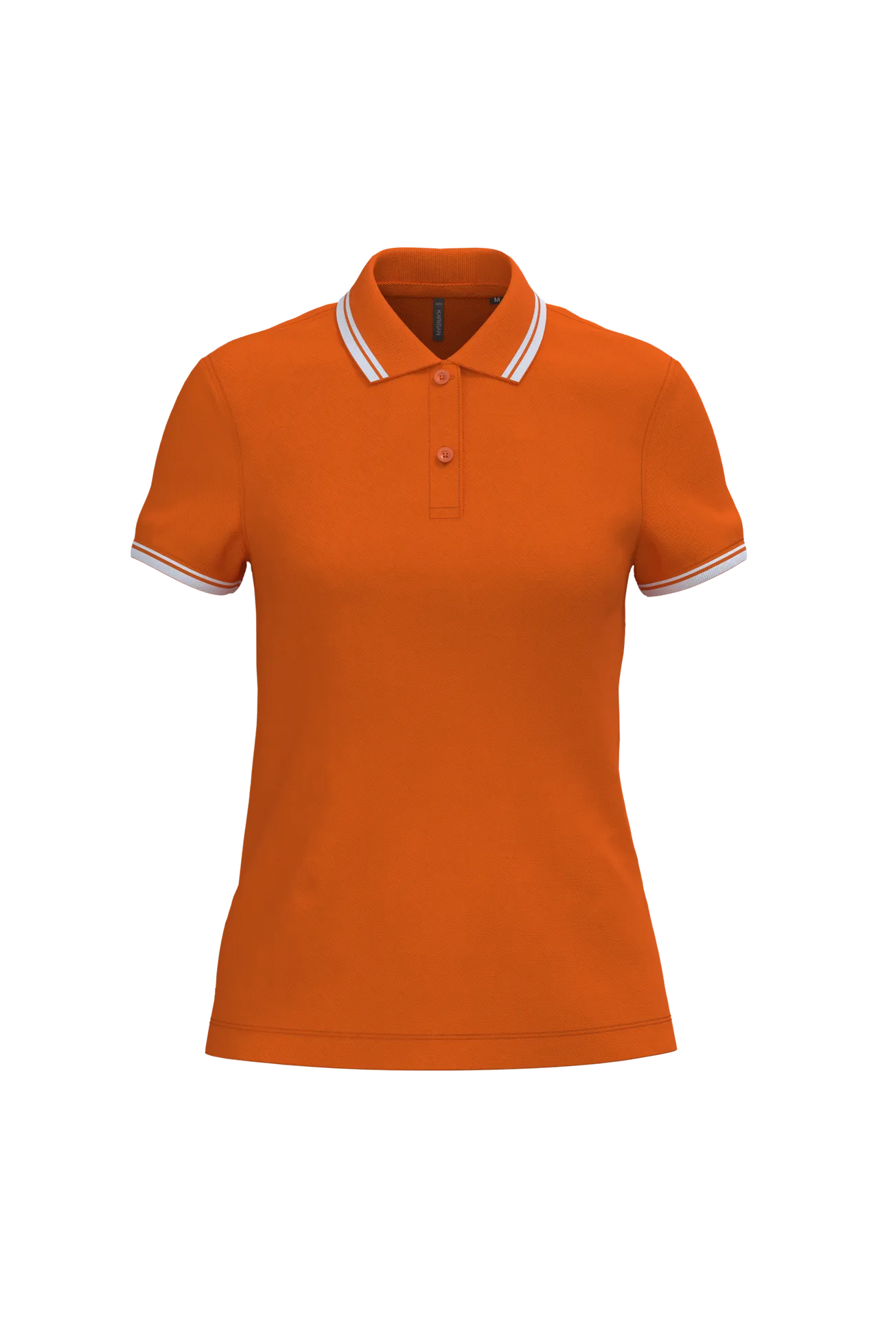 Damen Poloshirt mit kurzen Ärmeln und kontrastfarbenen Paspeln
