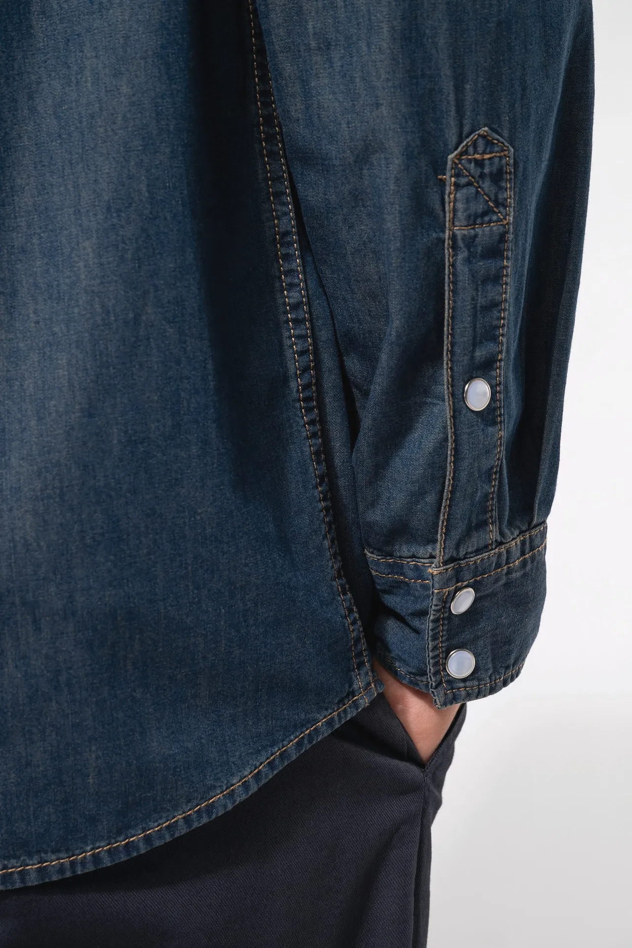 Herren denim-hemd langarm