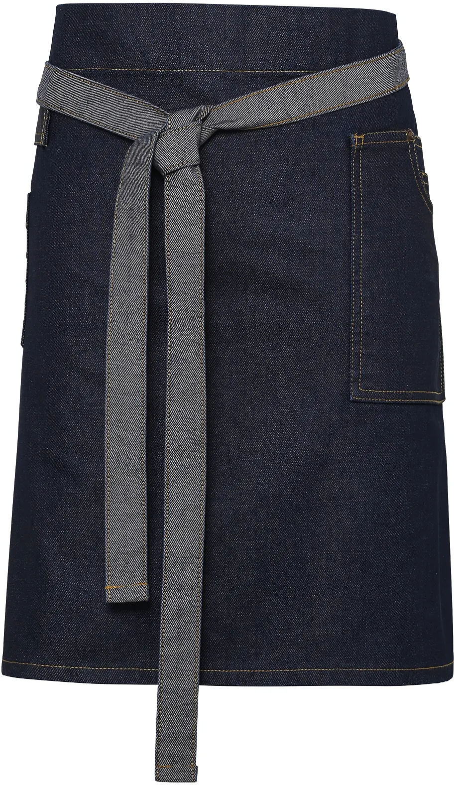 Division - Waxed look denim waist apron