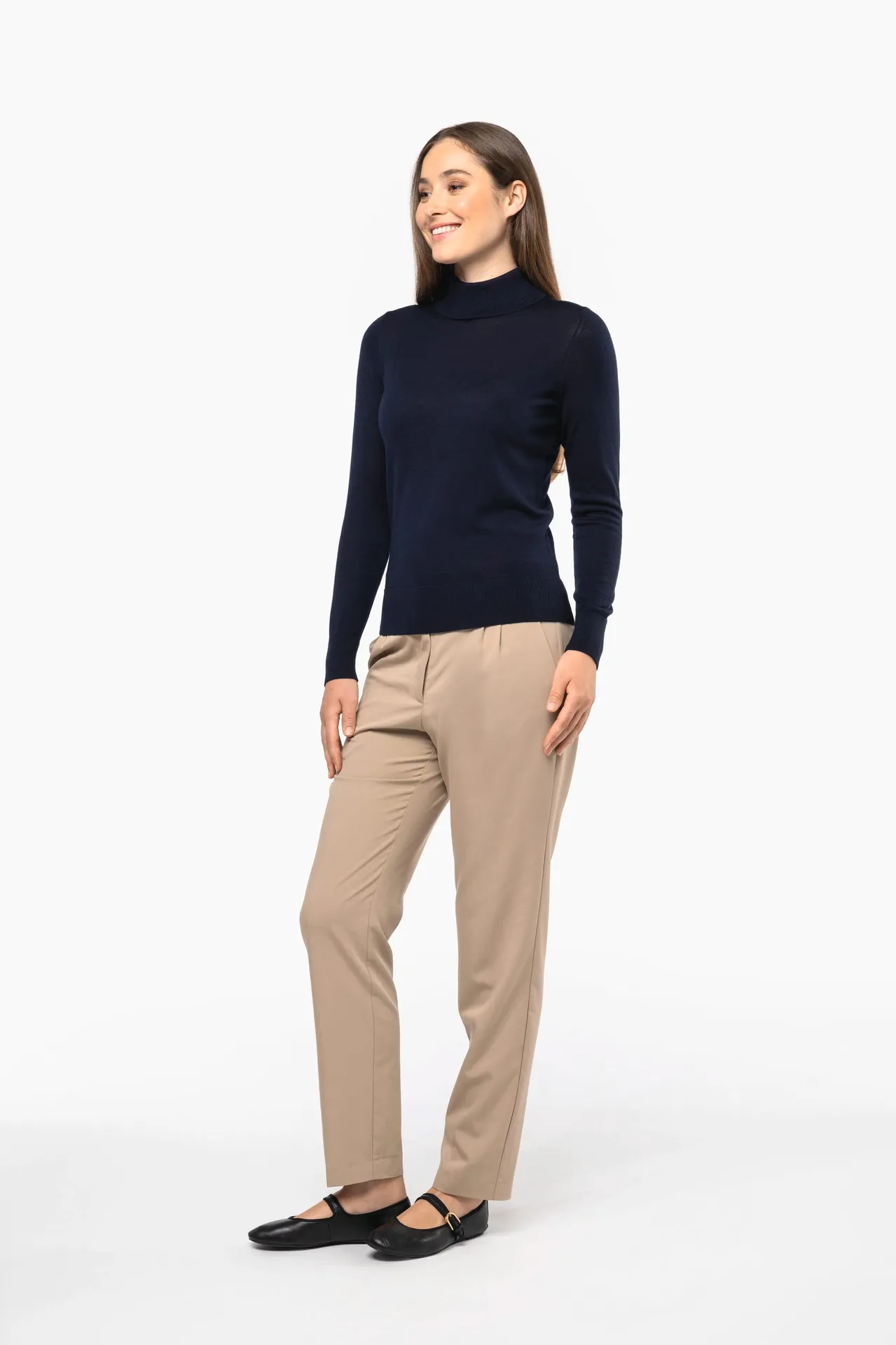 Merino-Damenpullover mit Rollkragen