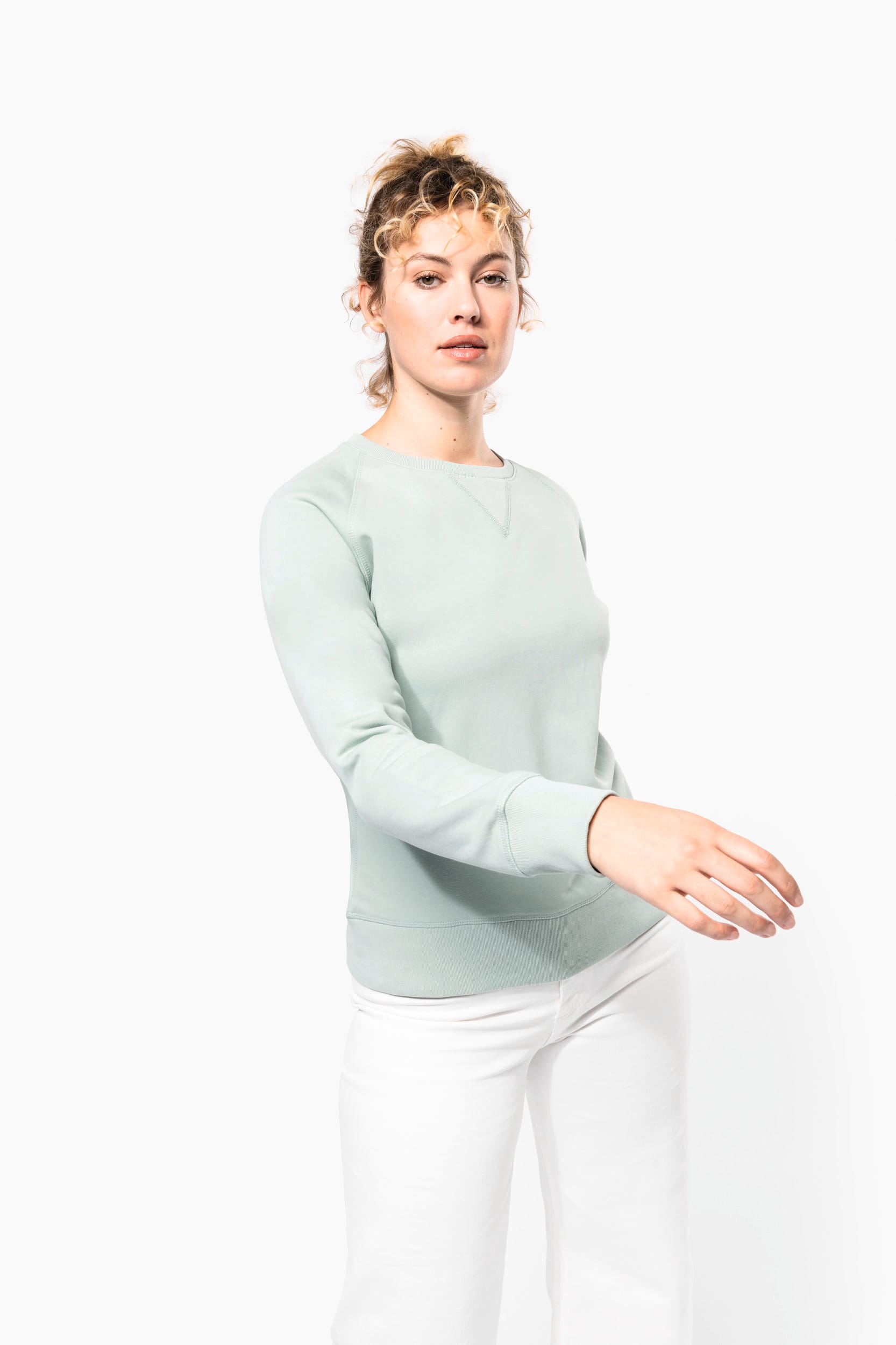 Damen Sweatshirt BIO-BAUMWOLLE Rundhalsausschnitt Raglanärmel