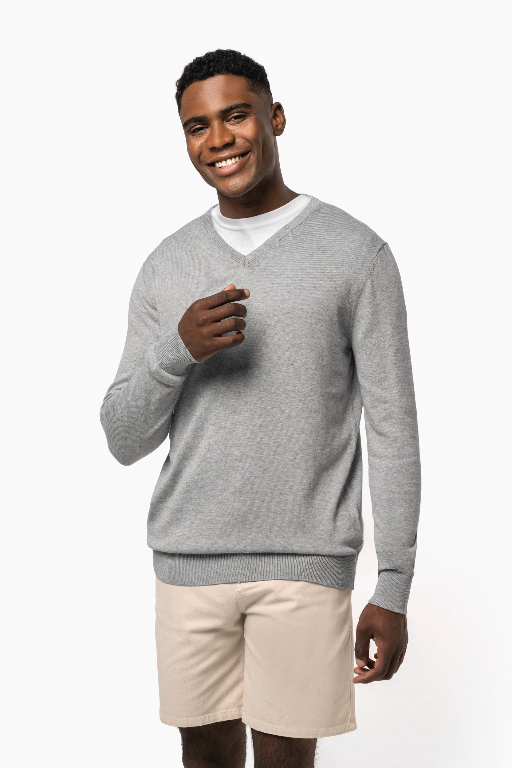 Umweltfreundlicher Herrenpullover mit V-Ausschnitt
