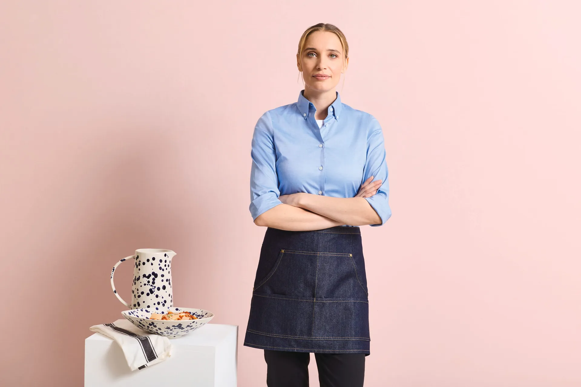 Vorbinder Denim-Schürze