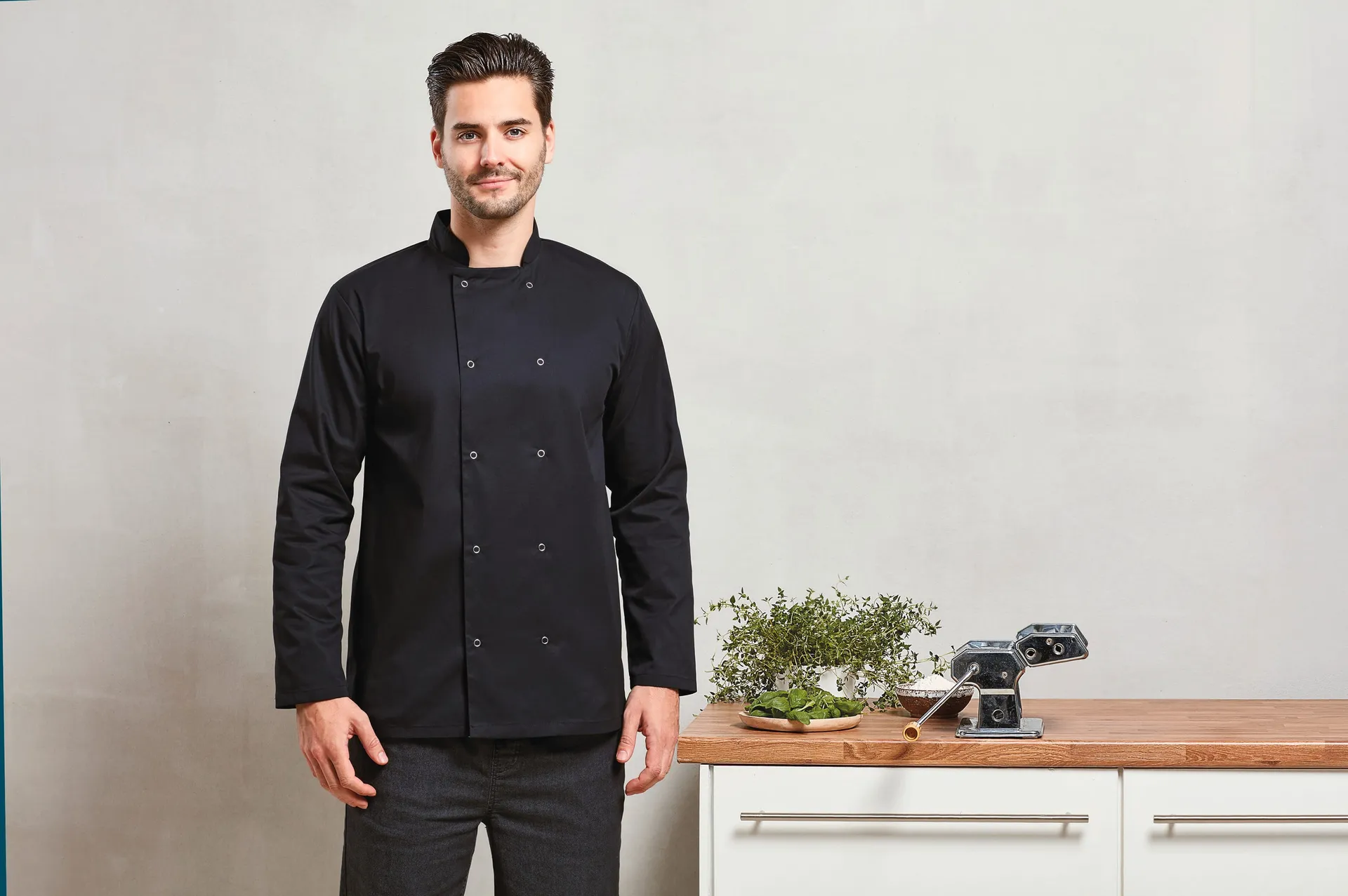 Long Sleeve Press Stud Chef's Jacket