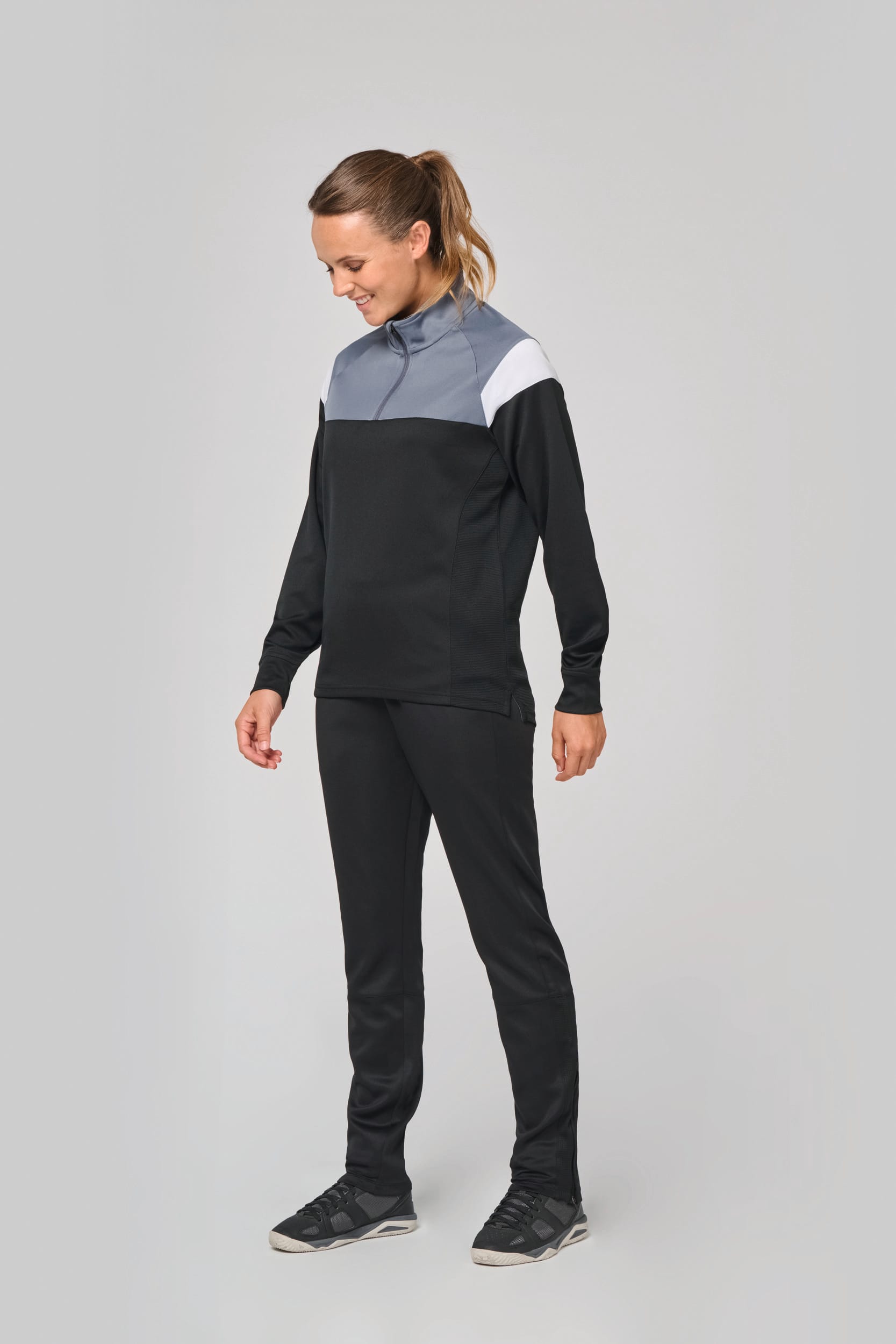 Unisex Trainings-Sweatshirt mit 1/4 Reißverschluss