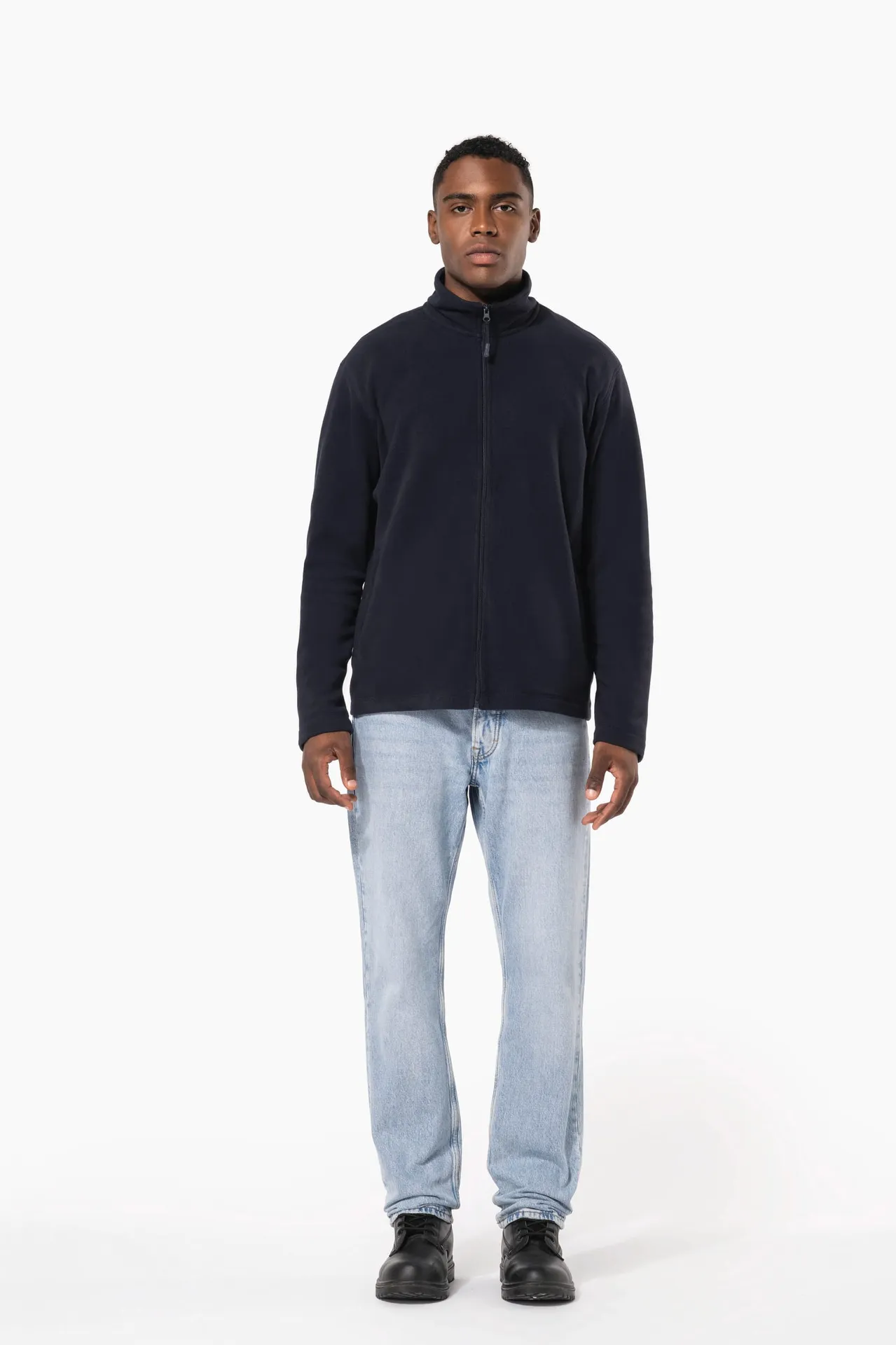 Mikrofleece-Jacke durchgehender Reißverschluss