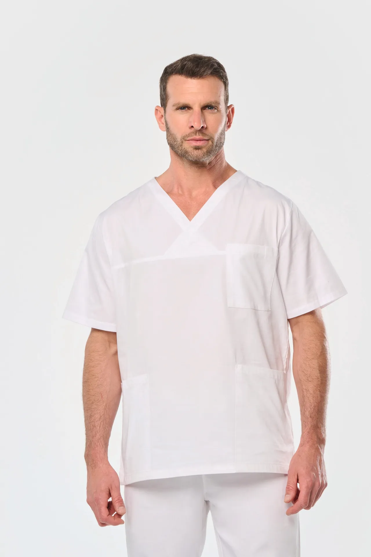 Kurzärmlige Unisex-Tunika aus Baumwolle