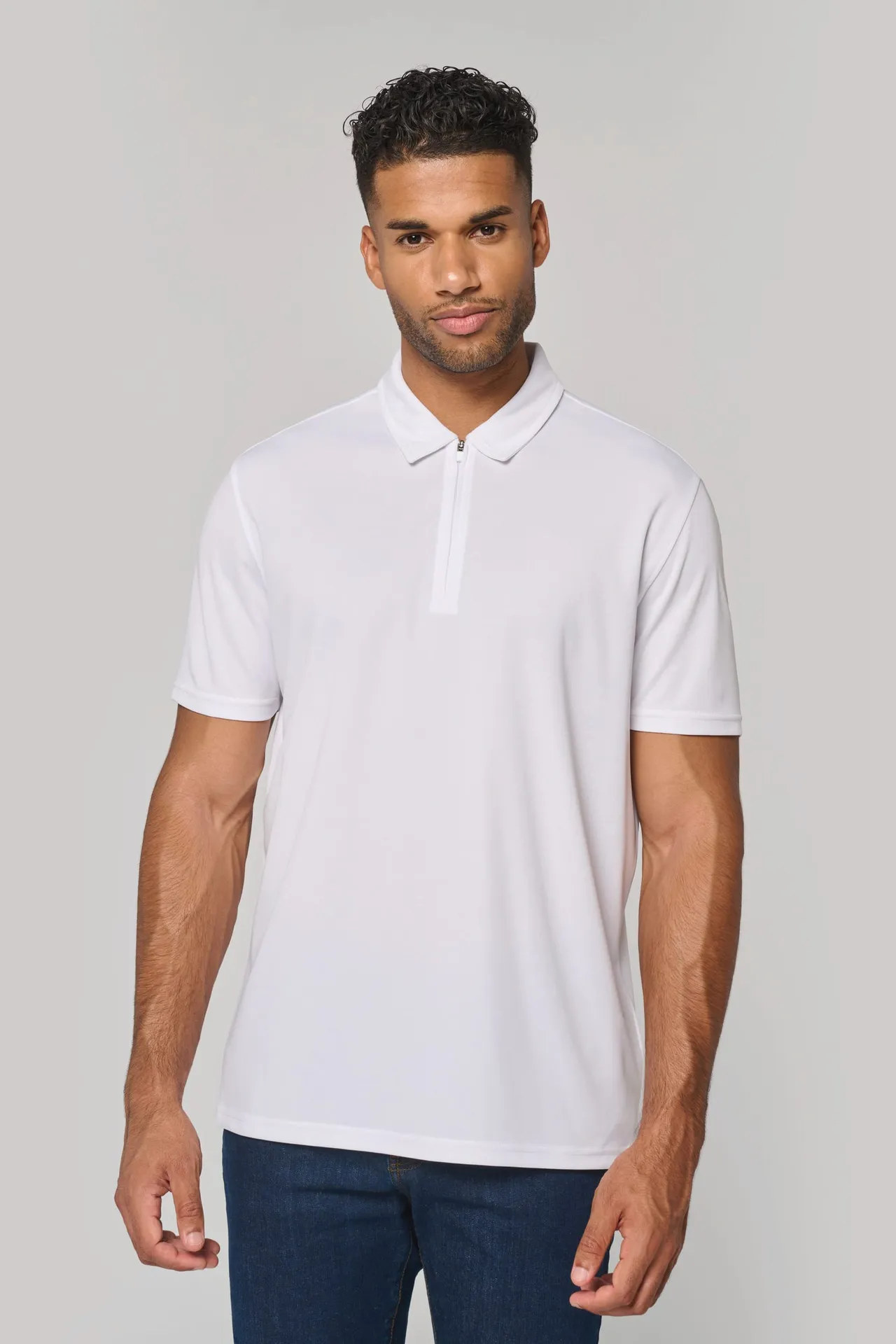 Herren Sport-Poloshirt mit 1/4-Reißverschluss