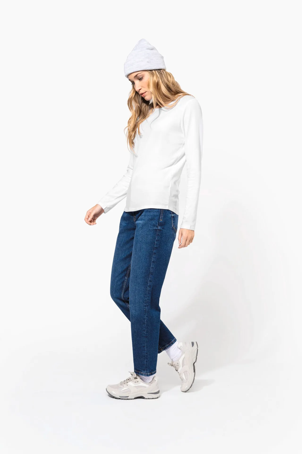 Damen Langarm-T-Shirt mit Rundhalsausschnitt