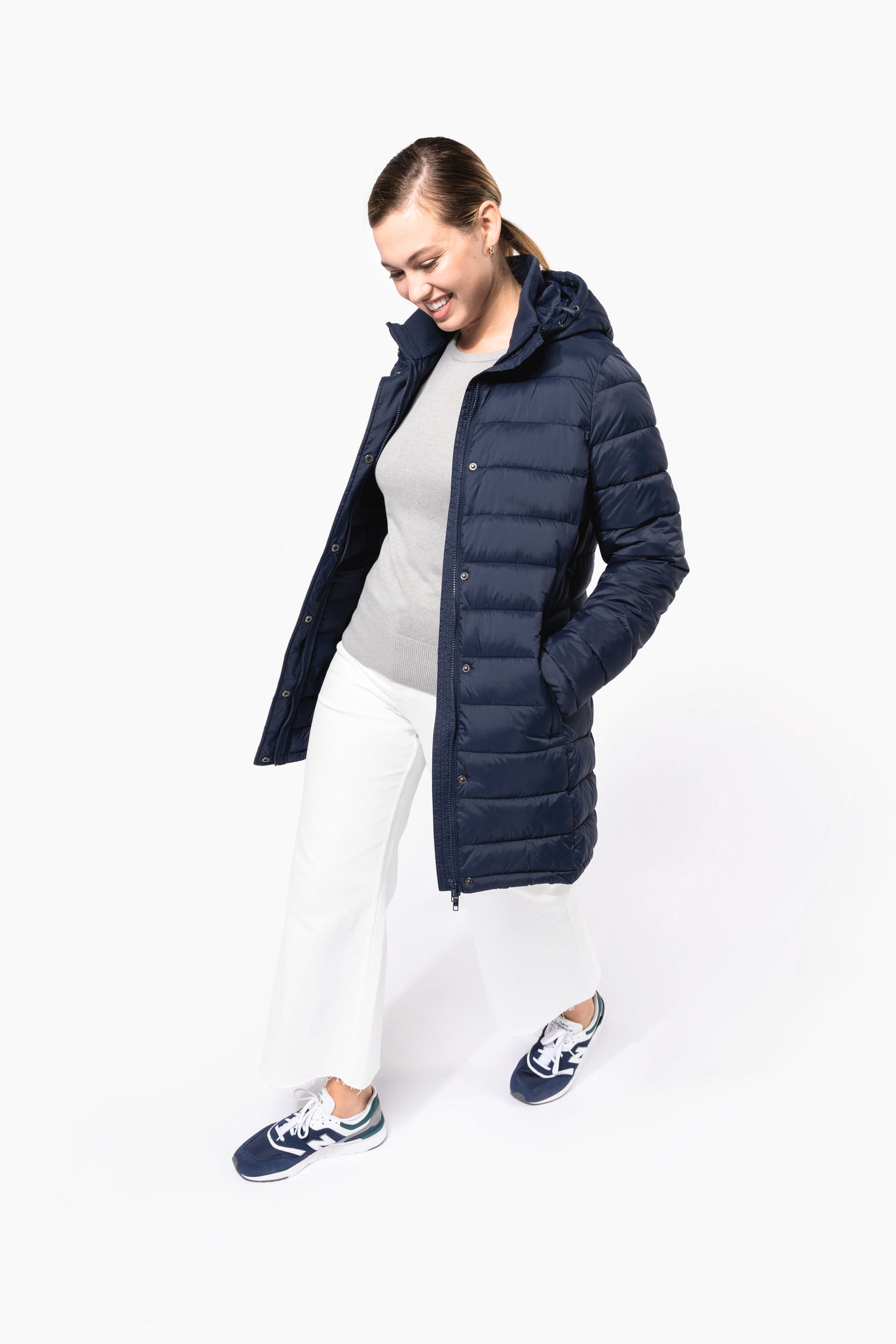 Leichter Damen-Daunenparka mit Kapuze