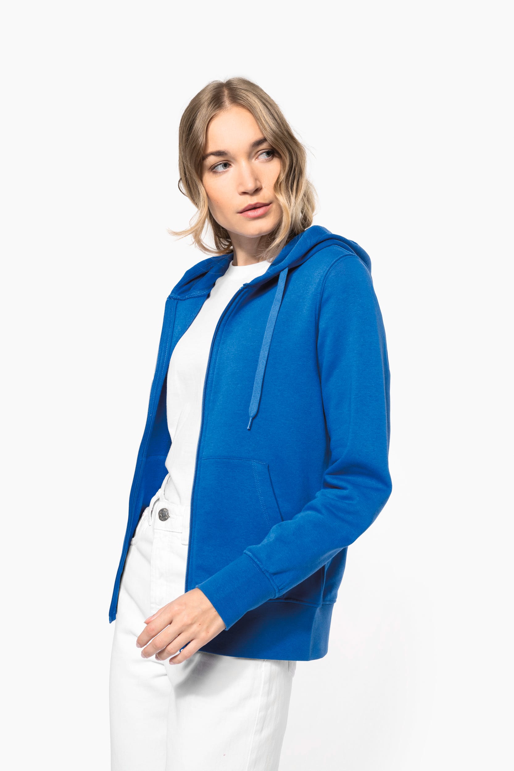 Umweltfreundliches Kapuzensweatshirt mit Reißverschluss Damen
