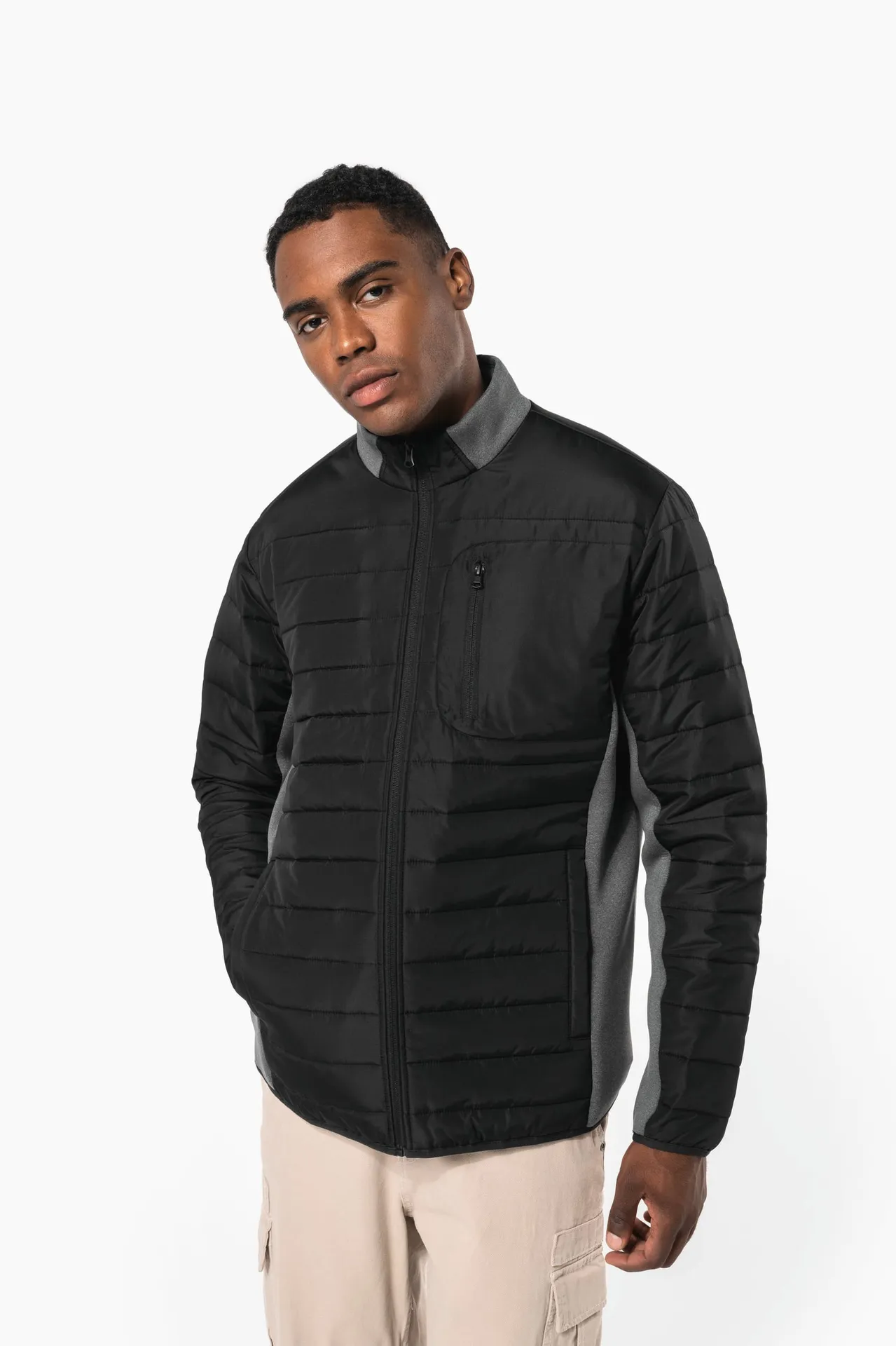 Jacke aus zwei Materialien für Herren