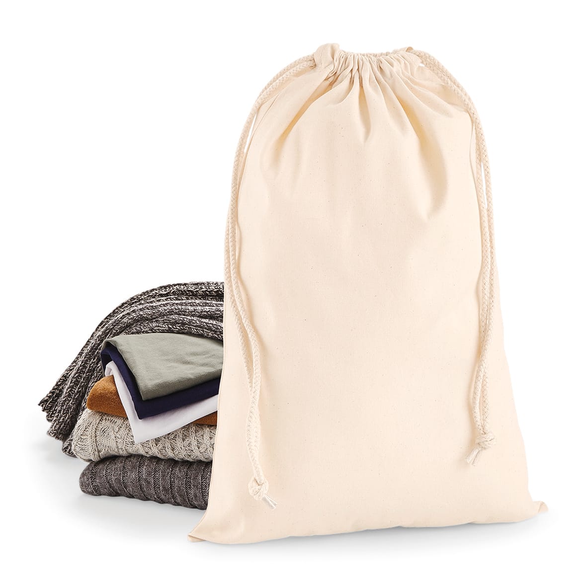 Kordelzugtasche aus Premium-Baumwolle