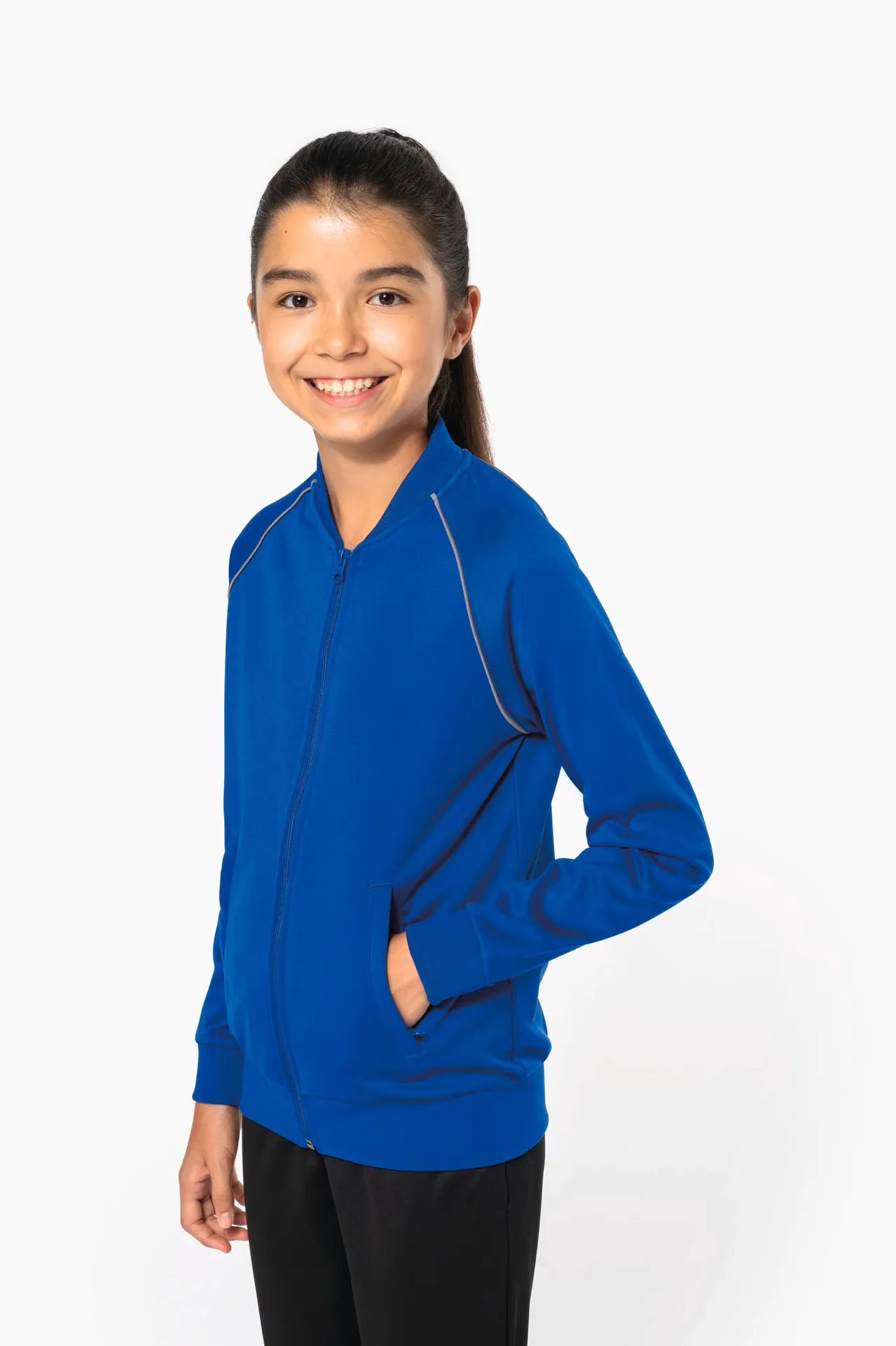 Trainingsjacke mit Reißverschluss und Paspel für Kinder