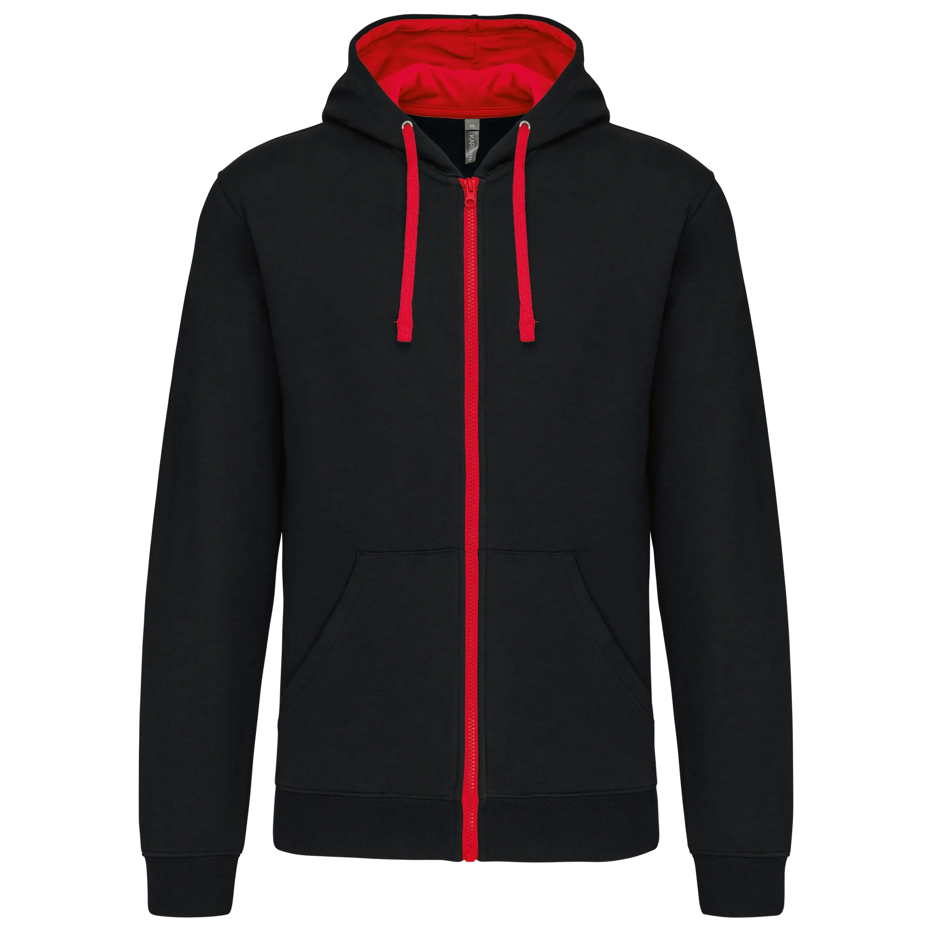 HERREN-KAPUZENSWEATSHIRT BICOLOR mit Reißverschluss