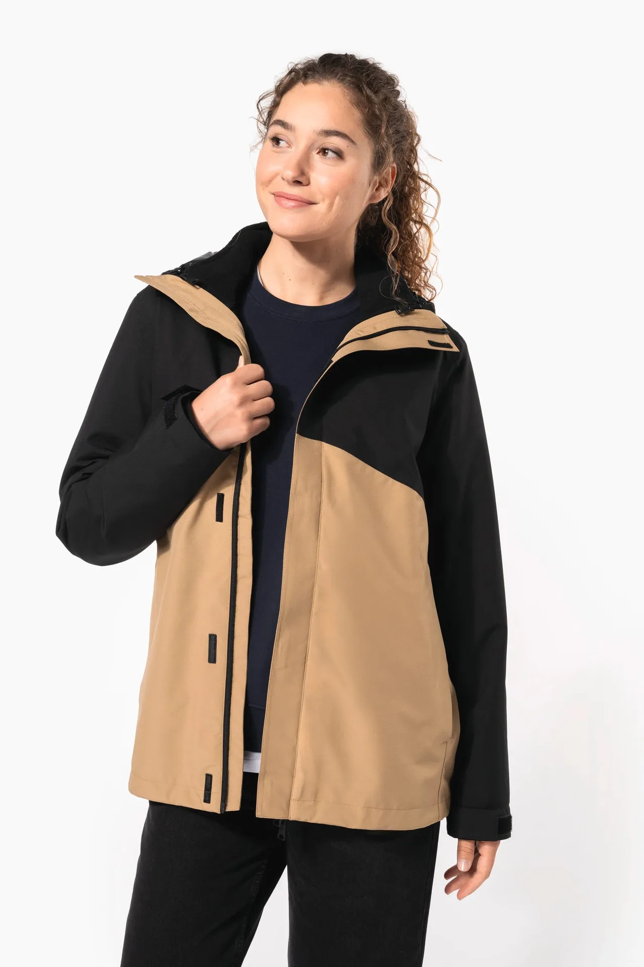 Wasserdichter 3-in-1-Unisex-Parka mit zweifarbiger Kapuze