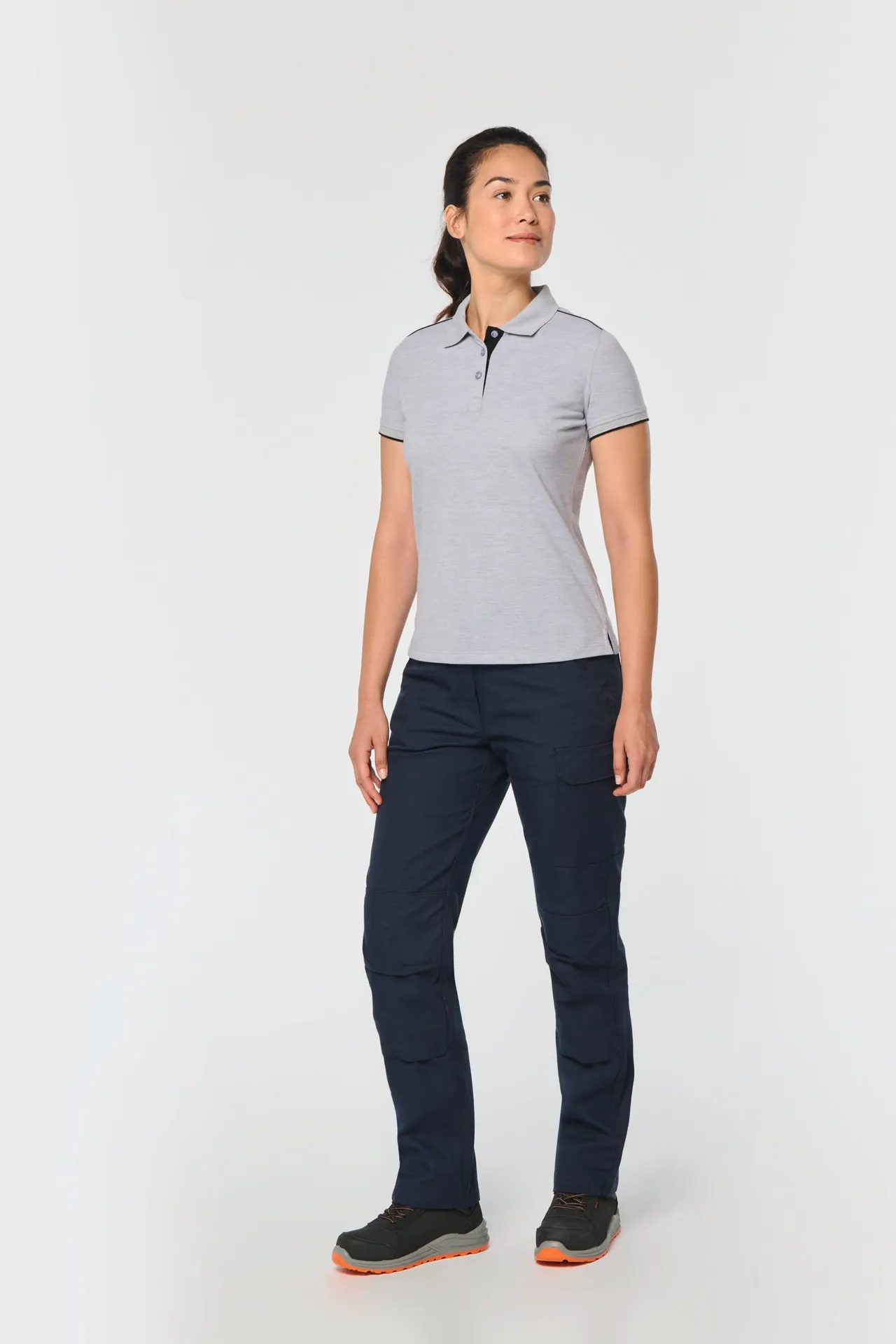 Damen-Polohemd Day To Day mit kontrastfarbenen, kurzen Ärmeln