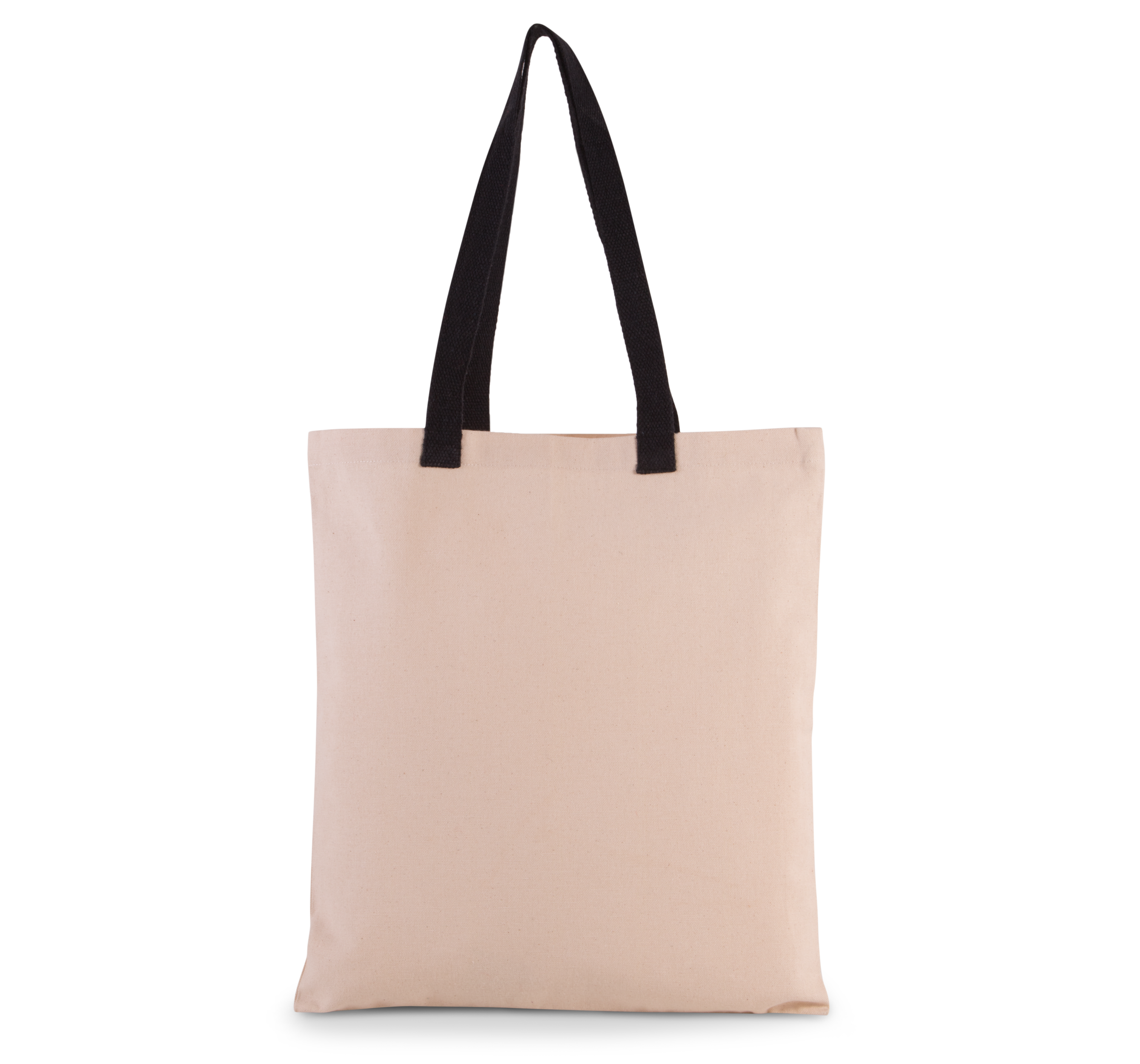 Flache Shoppingtasche aus Tuch mit kontrastfarbenem Griff