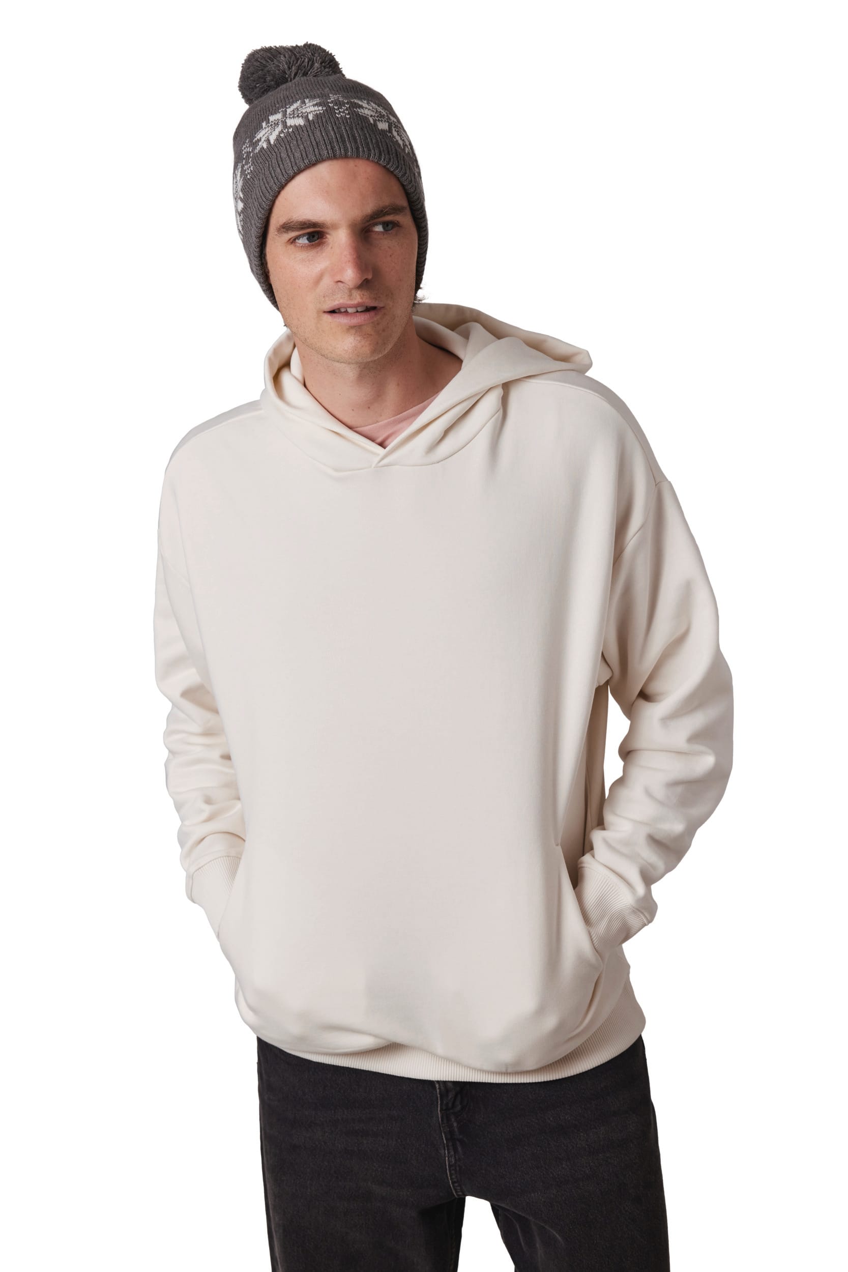 Weihnachtsstrickmütze mit Sternmuster