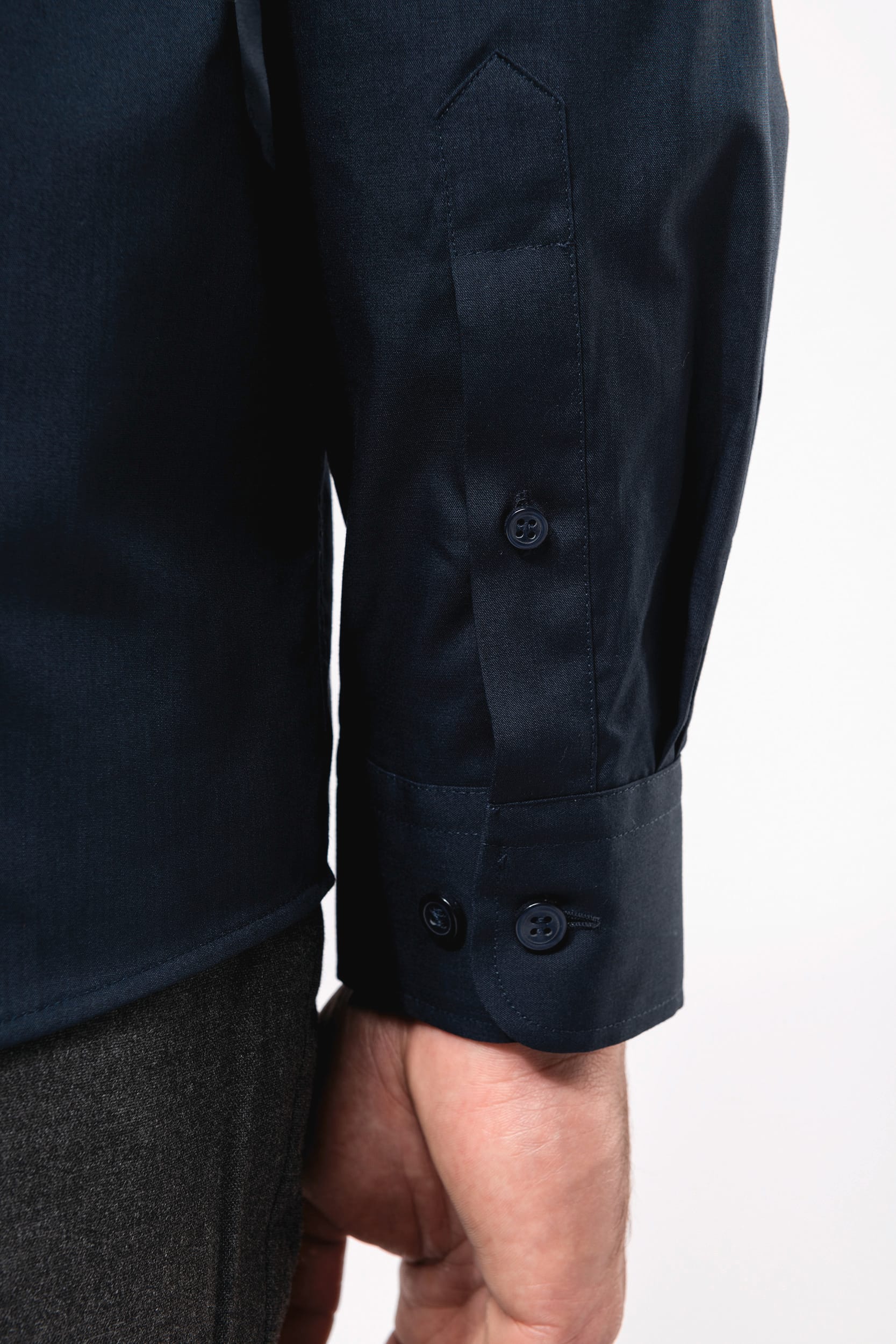 Herrenhemd mao-kragen langarm