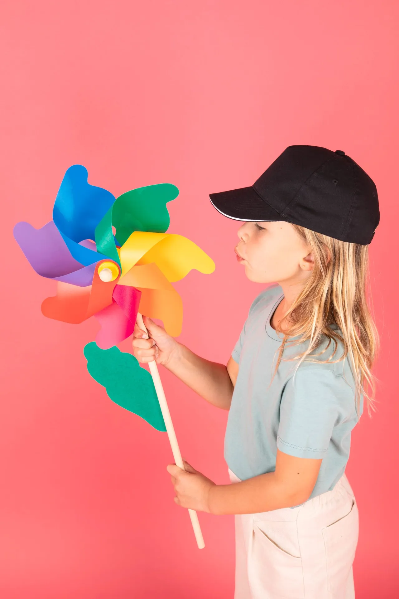 5-Panel Kinderkappe mit Kontrast-Sandwichschirm