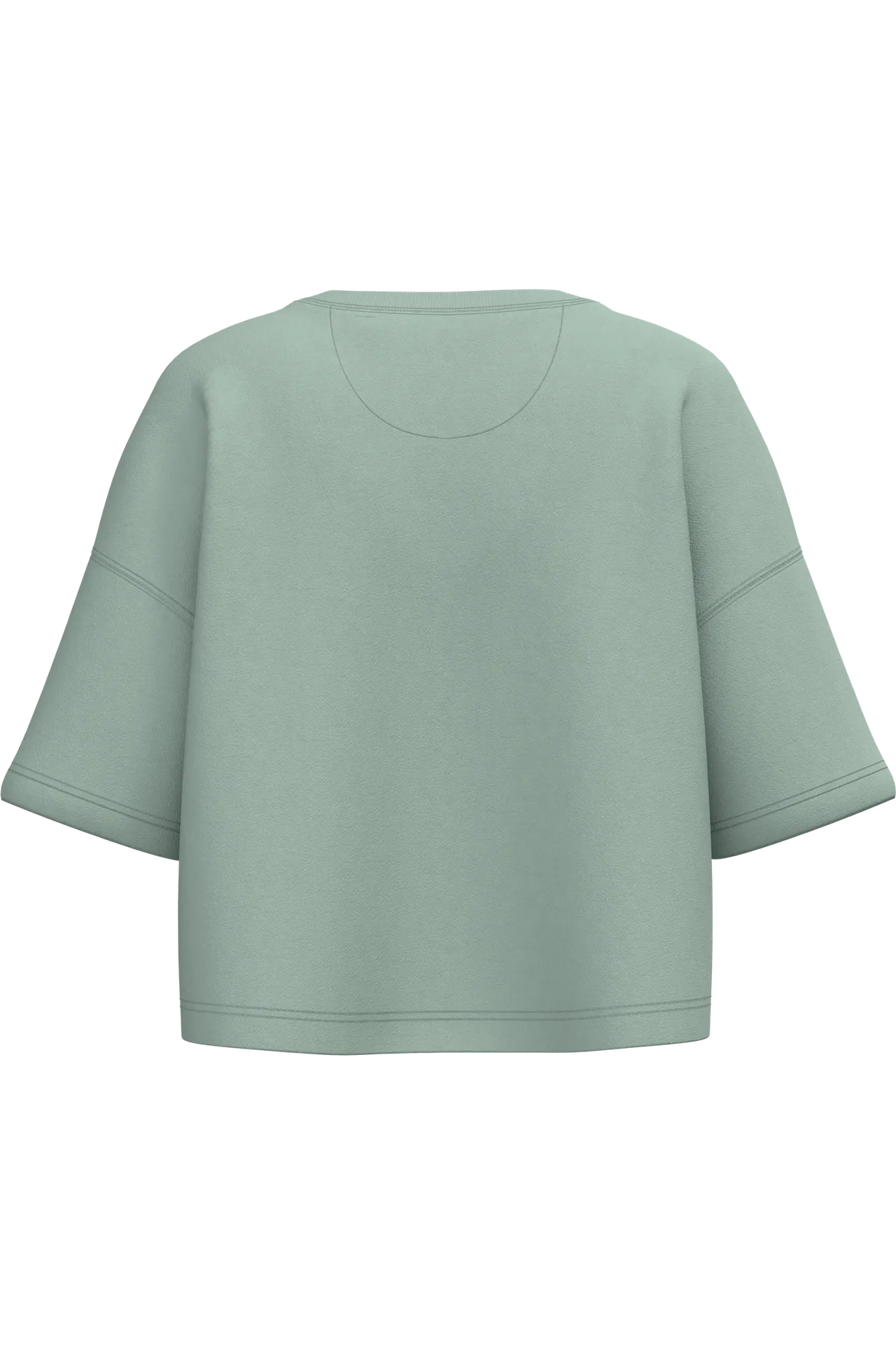 Damen Cropped-Sweatshirt mit kurzen Ärmeln und Rundhalsausschnitt