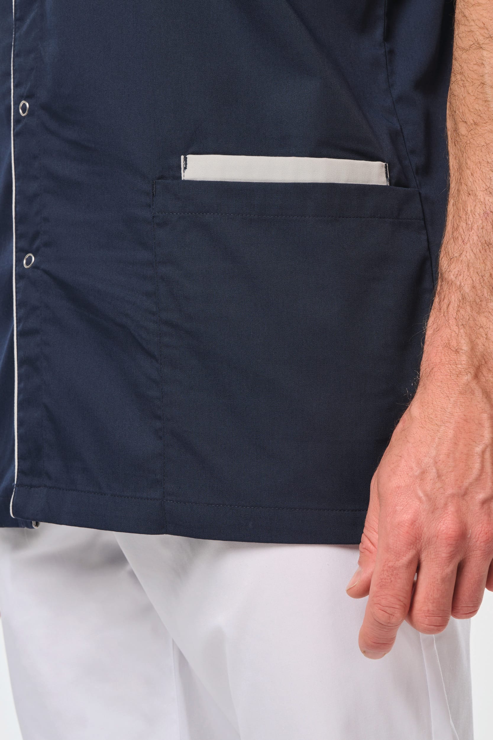 Herrenkittel aus Baumwollpolyester mit Druckknöpfen