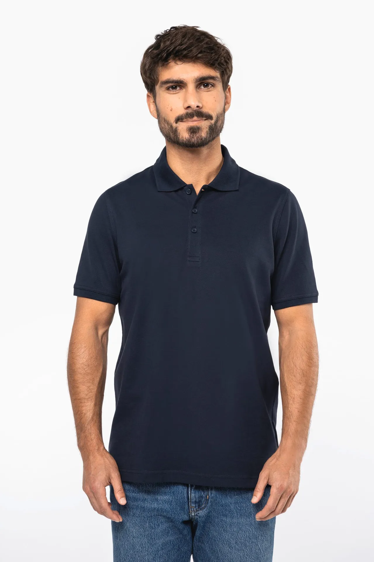 Kurzarm-Polohemd für Herren. Aus Baumwollpiqué