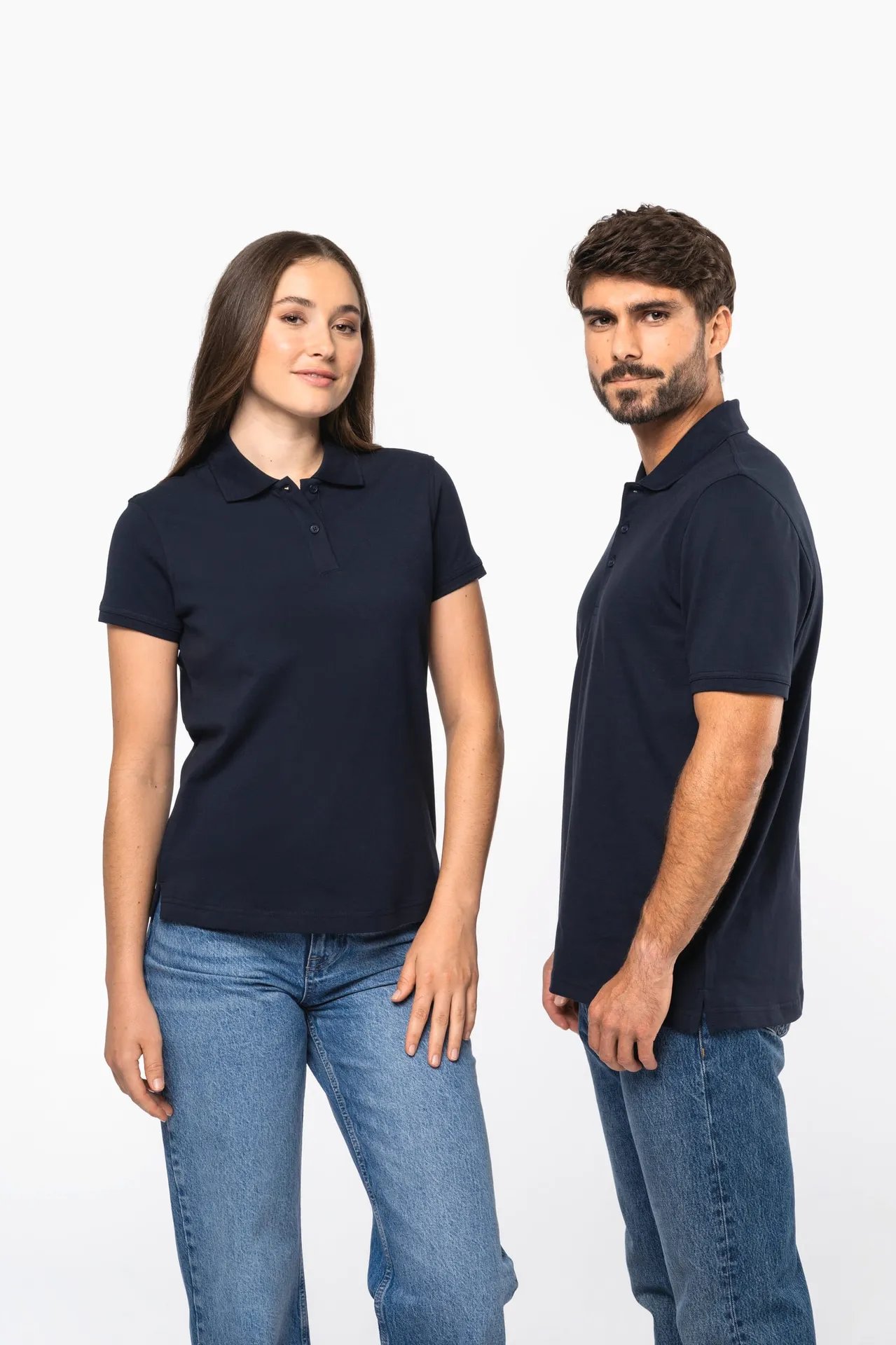 Kurzarm-Polohemd für Damen. Aus Baumwollpiqué