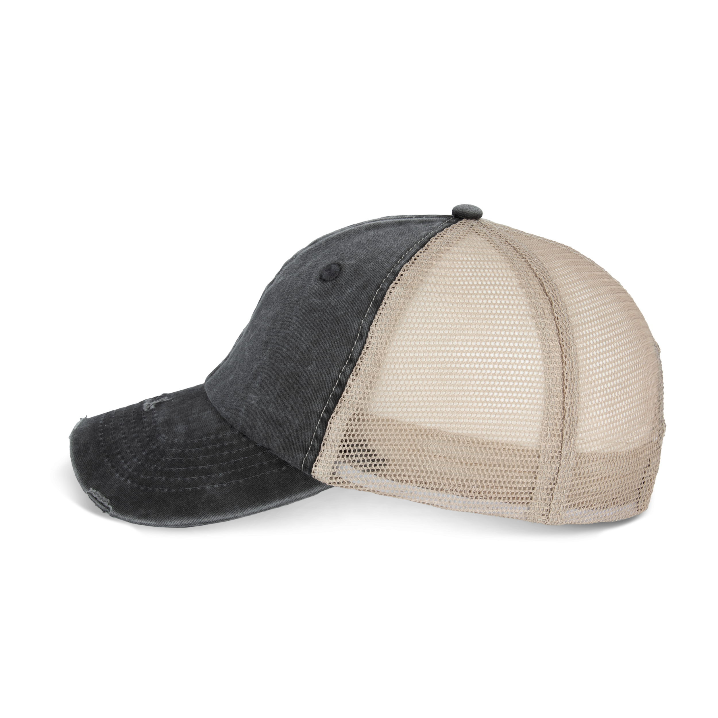 Umweltfreundliche Unisex Trucker-Cap im zerrissenen Look