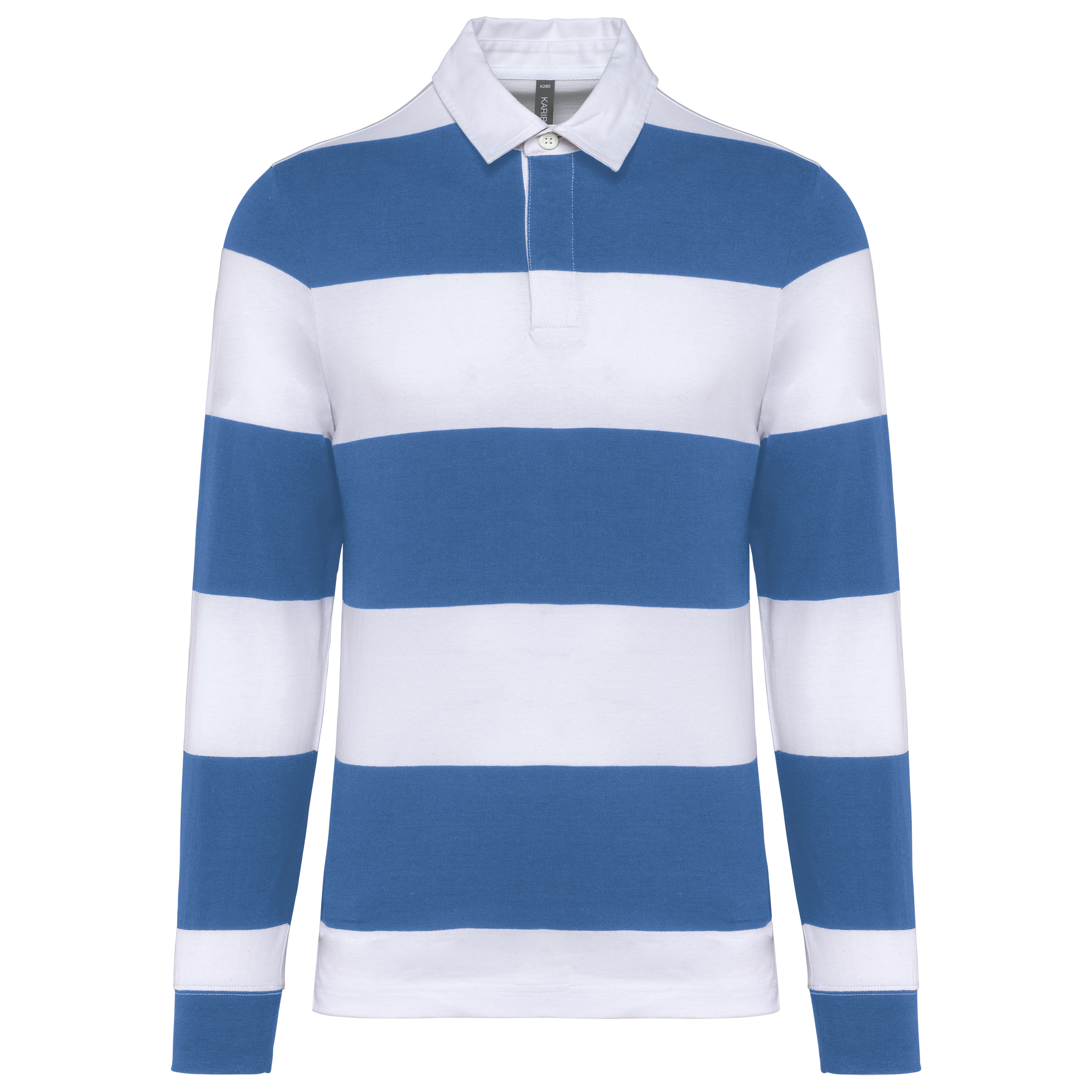 Gestreiftes Polohemd mit langen Ärmeln, Unisex