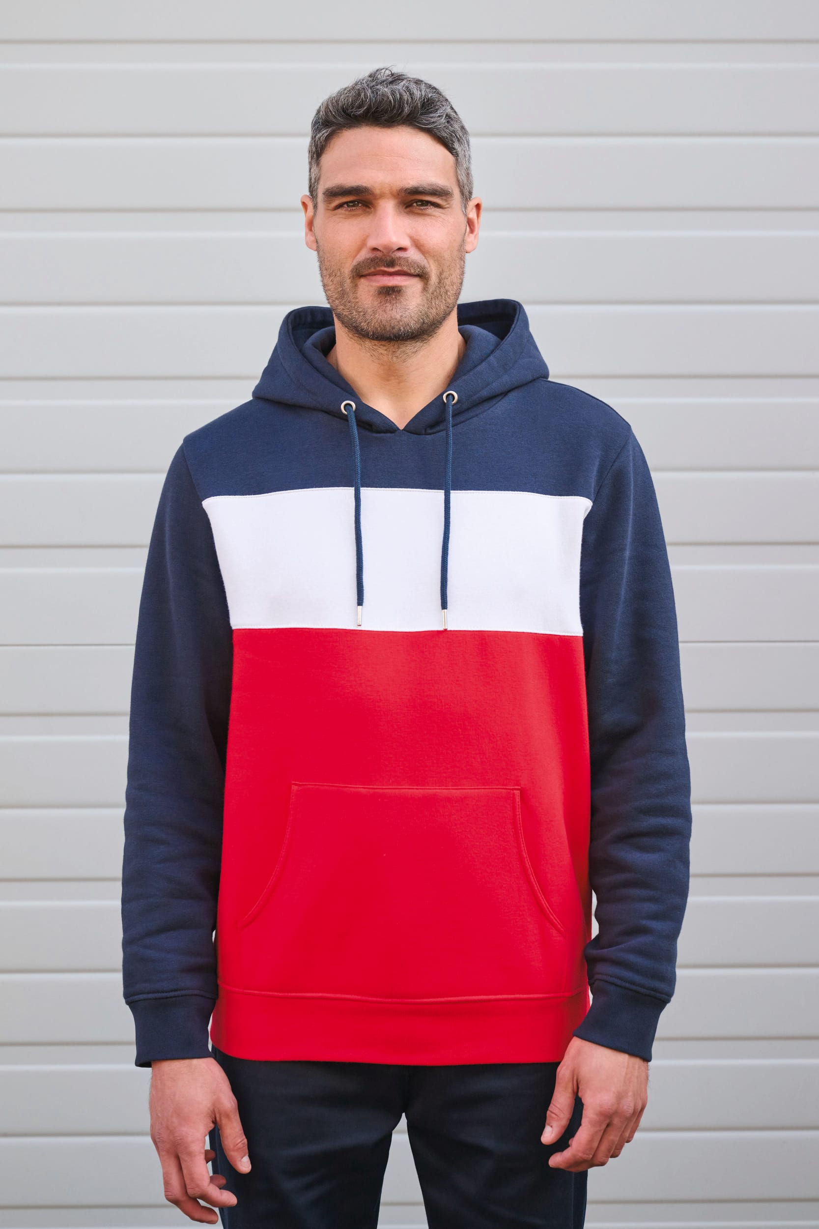 Dreifarbiges Kapuzensweatshirt, Unisex