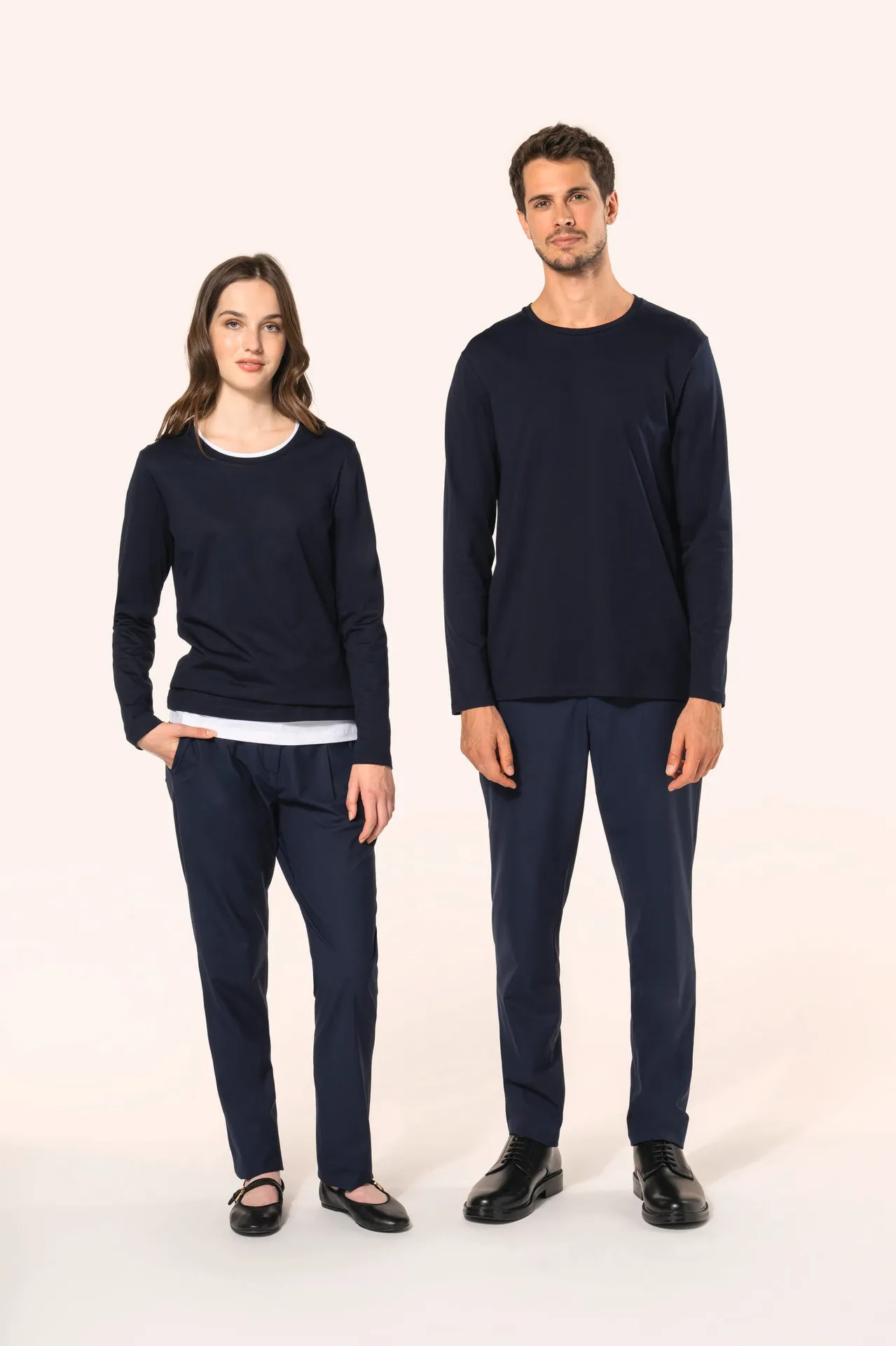 Supima® Damen-T-Shirt mit Rundhalsausschnitt und langen Ärmeln