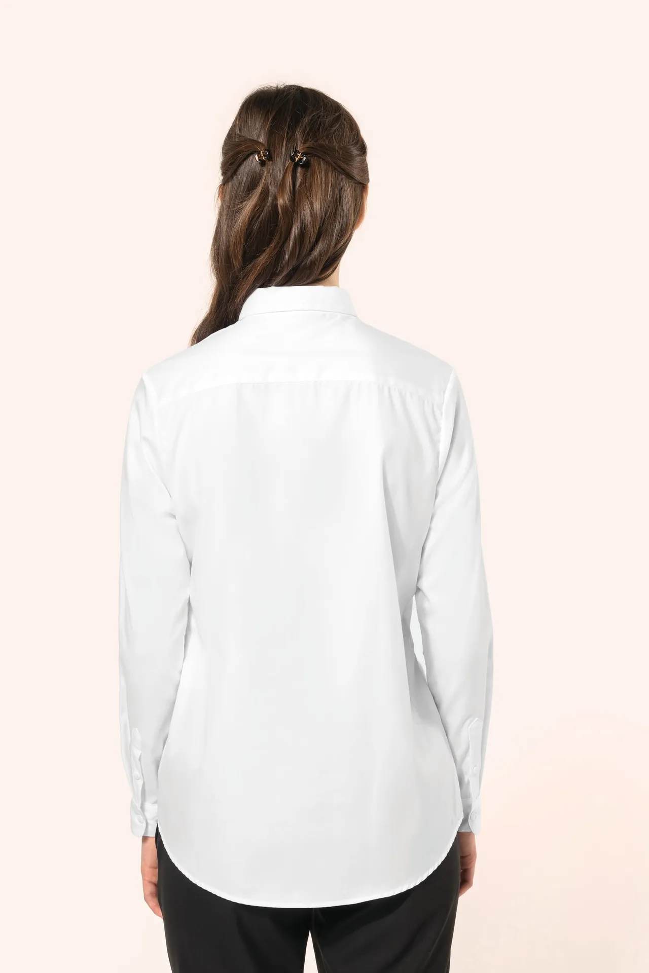 Twill-Damenhemd mit langen Ärmeln