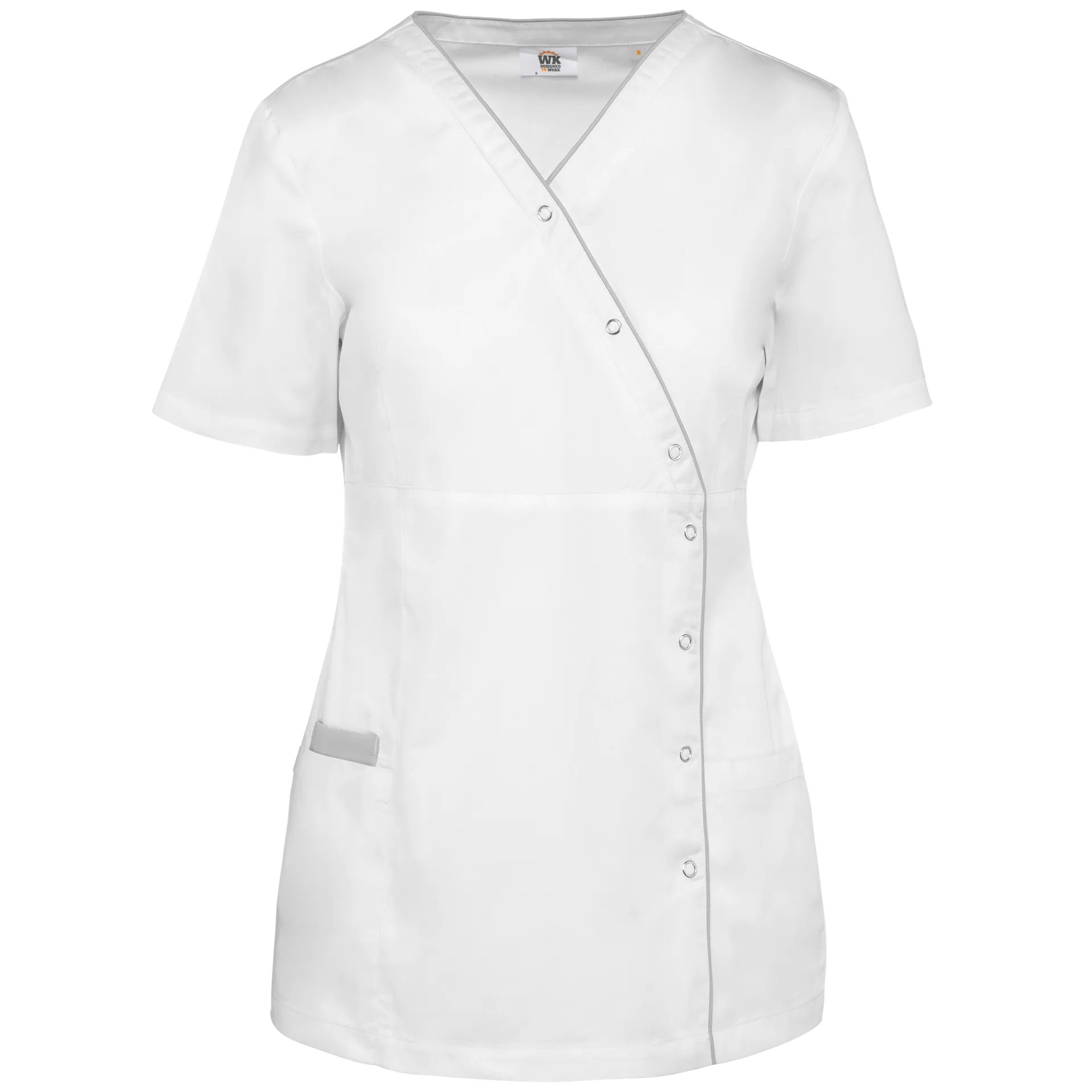 Damenkittel aus Baumwollpolyester mit Druckknöpfen