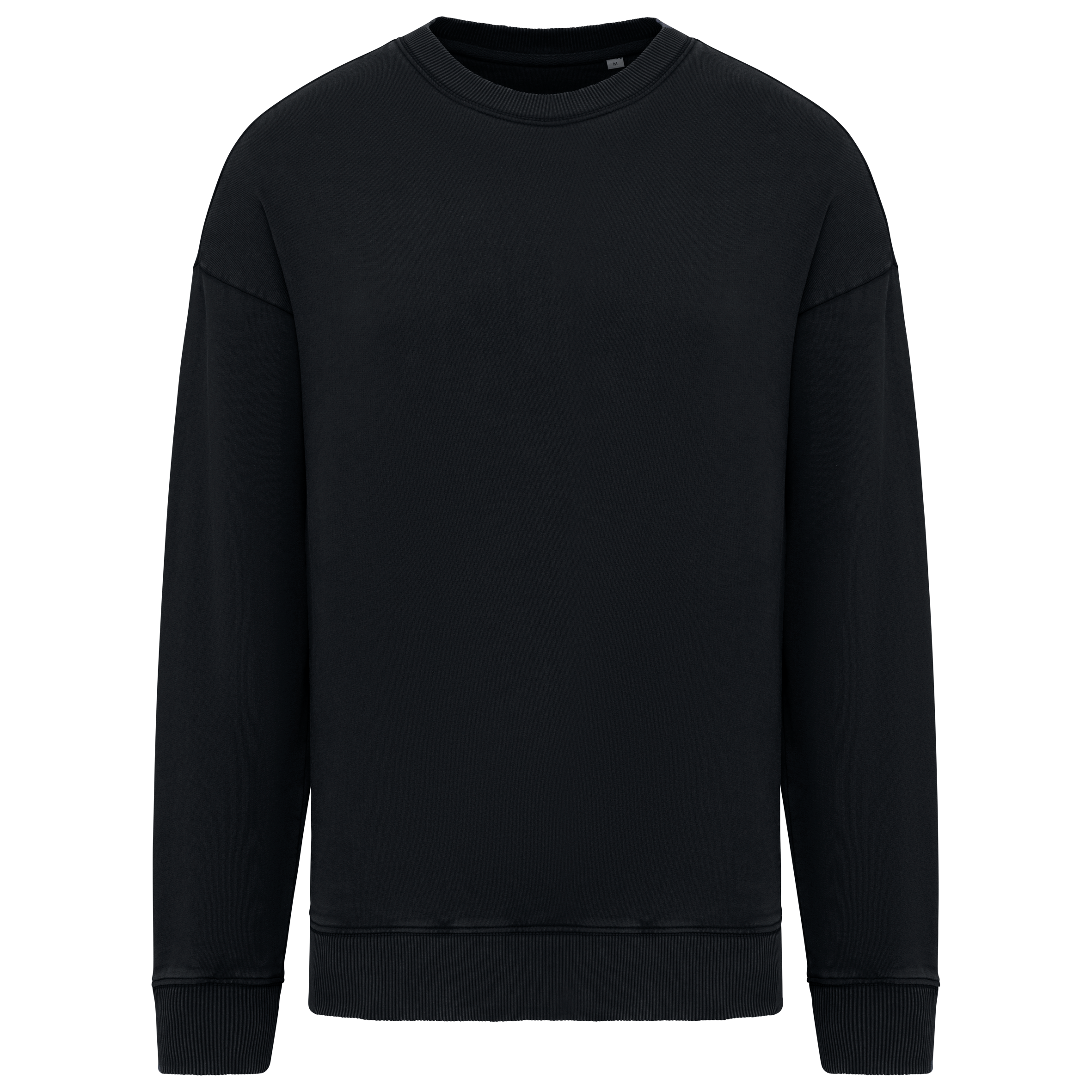 Ausgewaschenes umweltfreundliches Oversize Unisex-Sweatshirt mit Rundhalsausschnitt Ausgewaschenes umweltfreundliches Oversize Unisex-Sweatshirt mit Rundhalsausschnitt