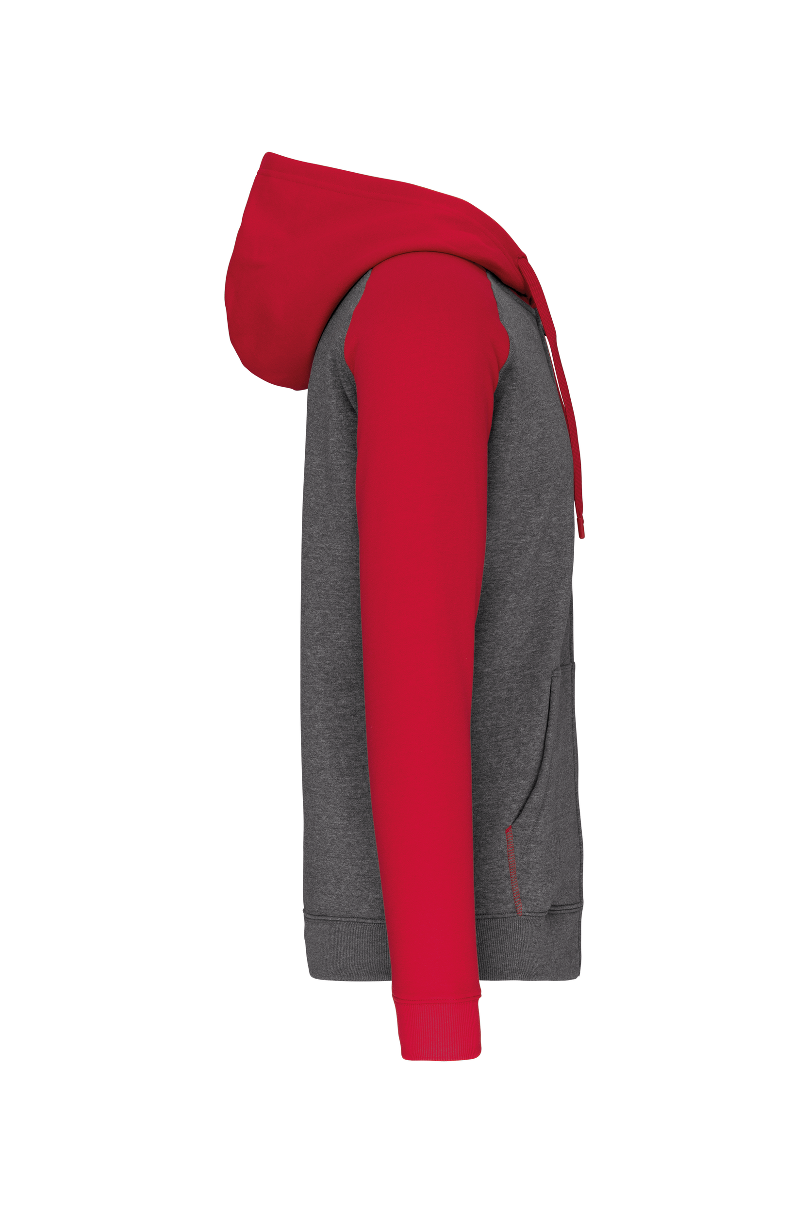 Zweifarbige Unisex-Fleecejacke mit Reißverschluss und Kapuze