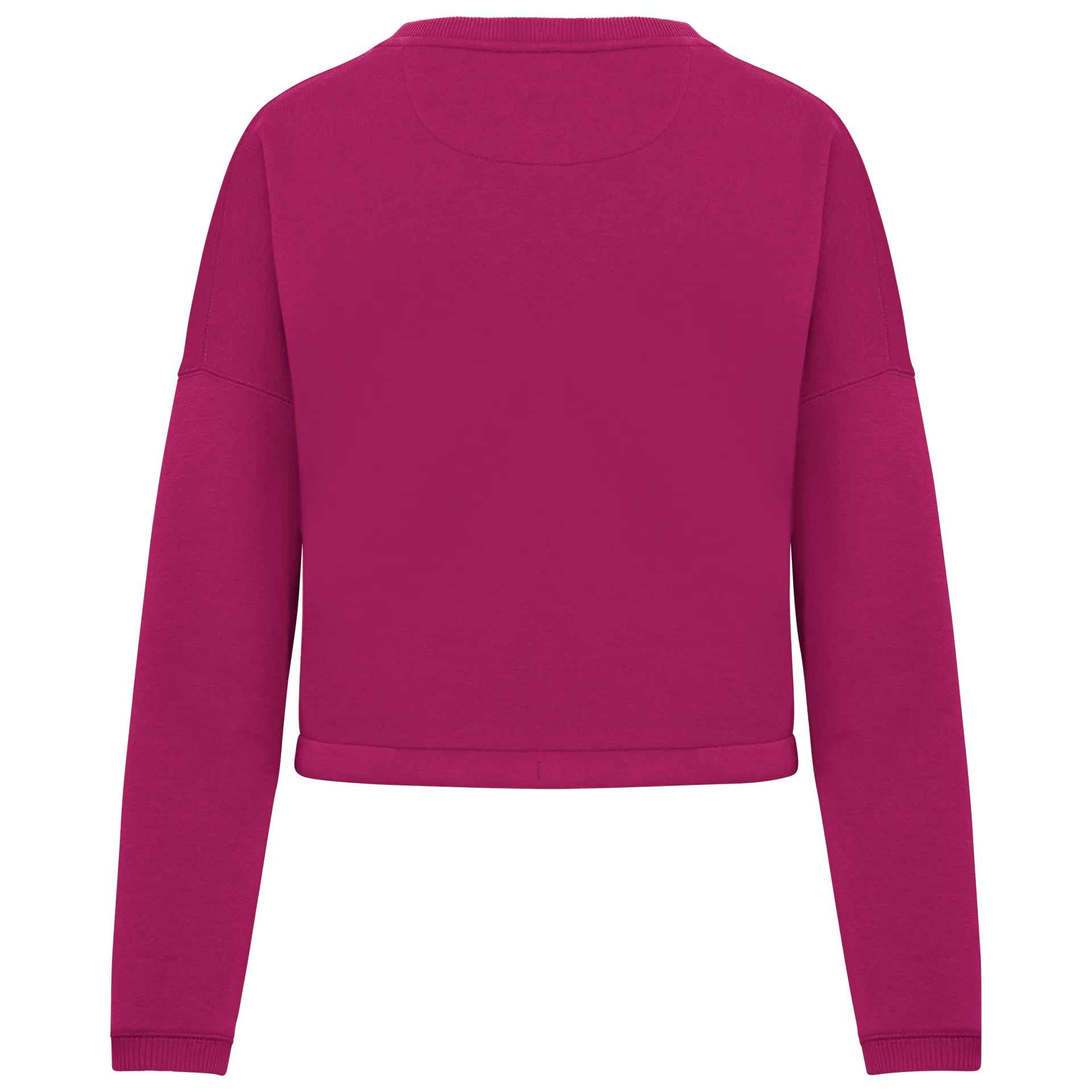 Umweltfreundliches cropped Oversize Damen Sweatshirt mit Rundhalsausschnitt