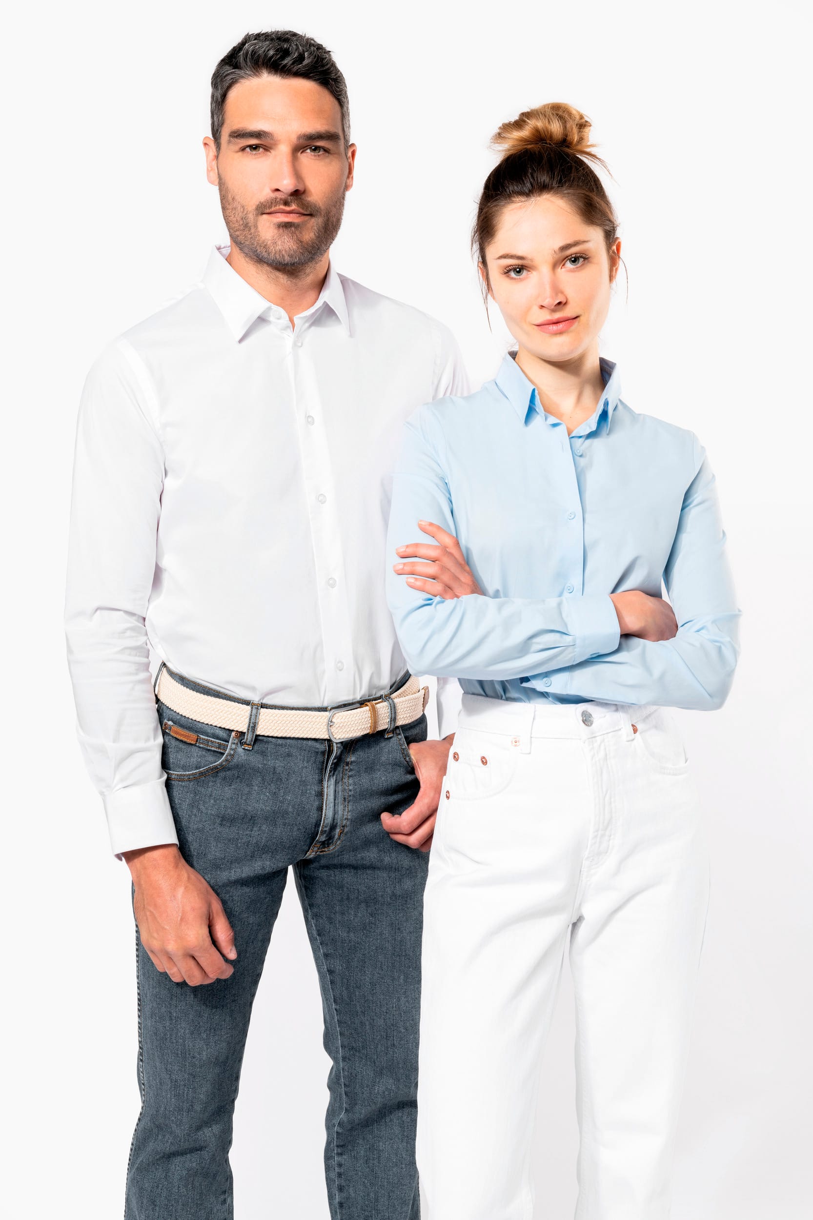 Damen Stretchbluse Langarm