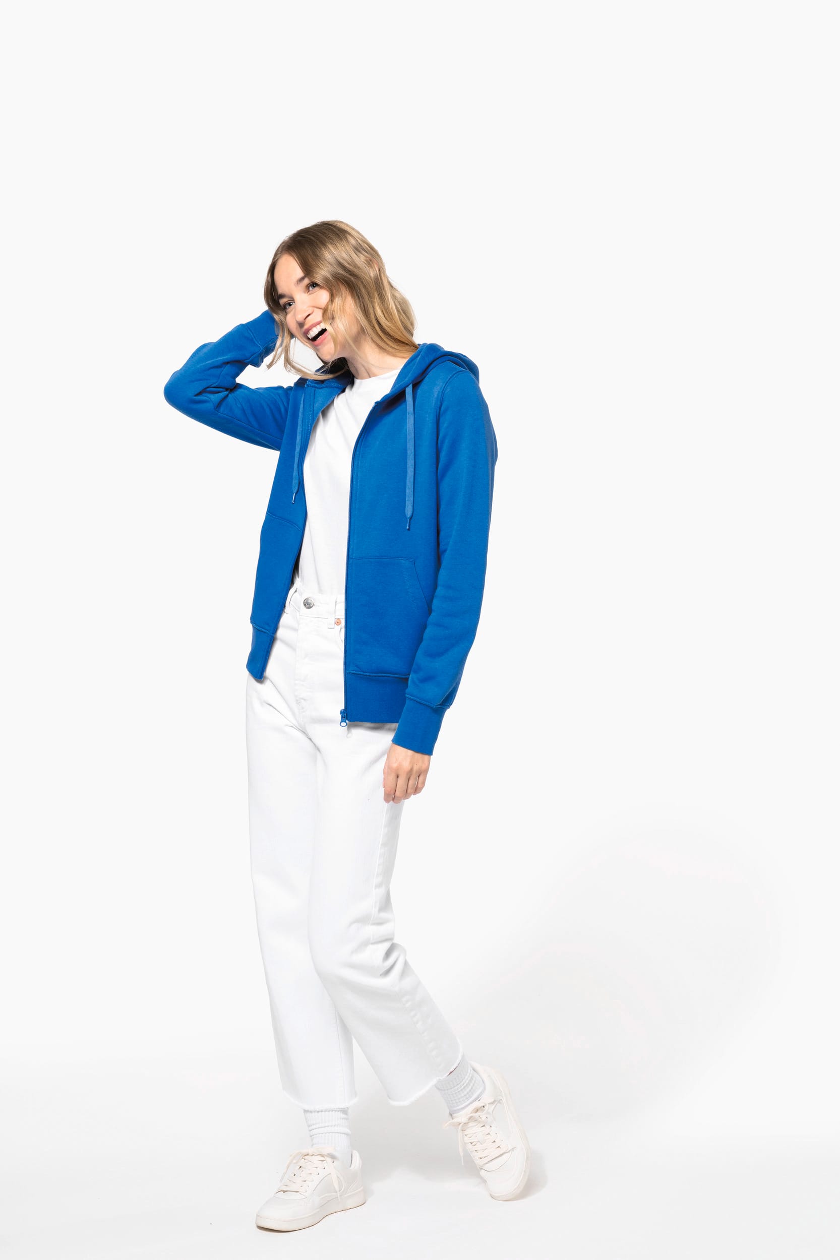 Umweltfreundliches Kapuzensweatshirt mit Reißverschluss Damen