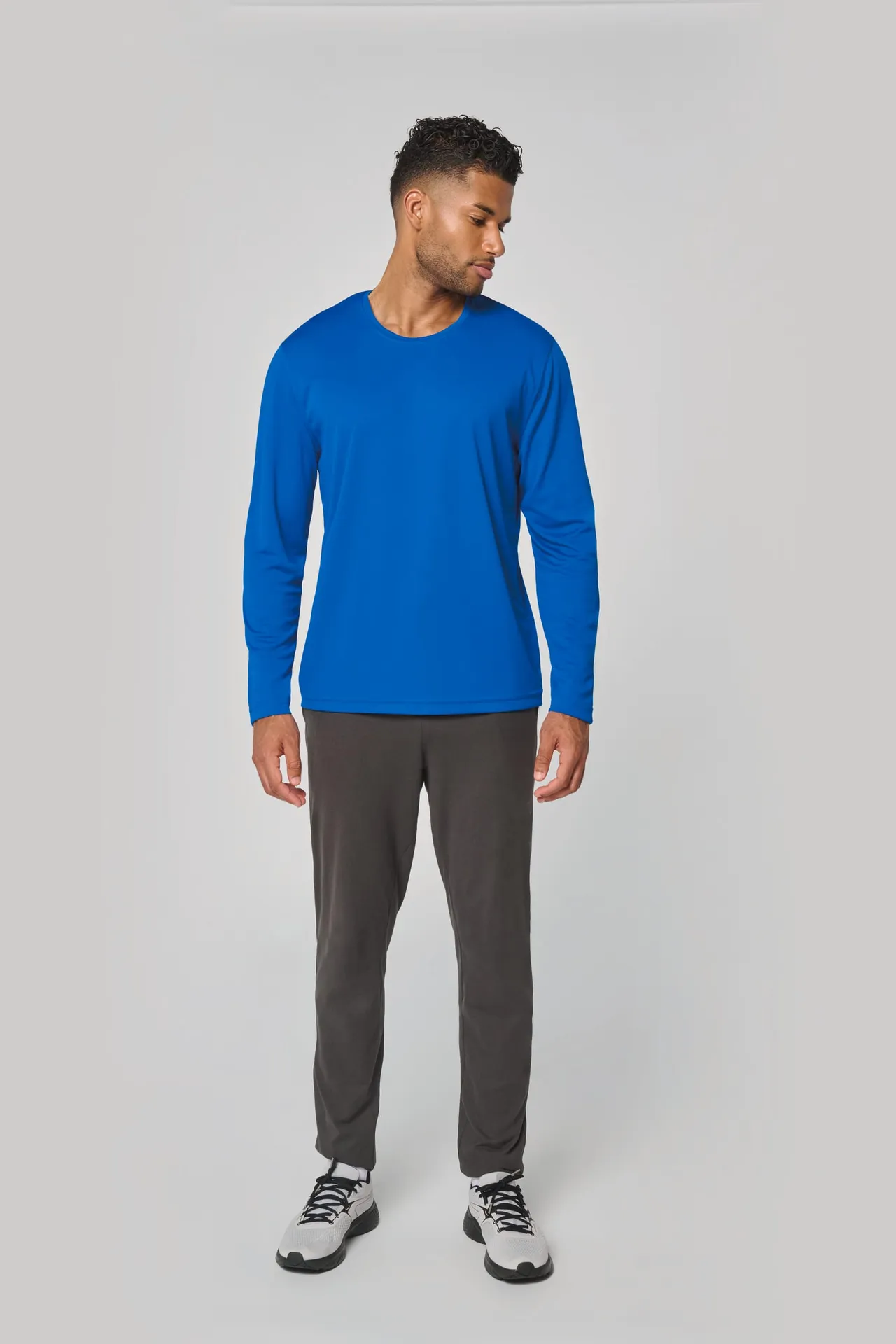 Herren Basic Sport Funktionsshirt Langarm