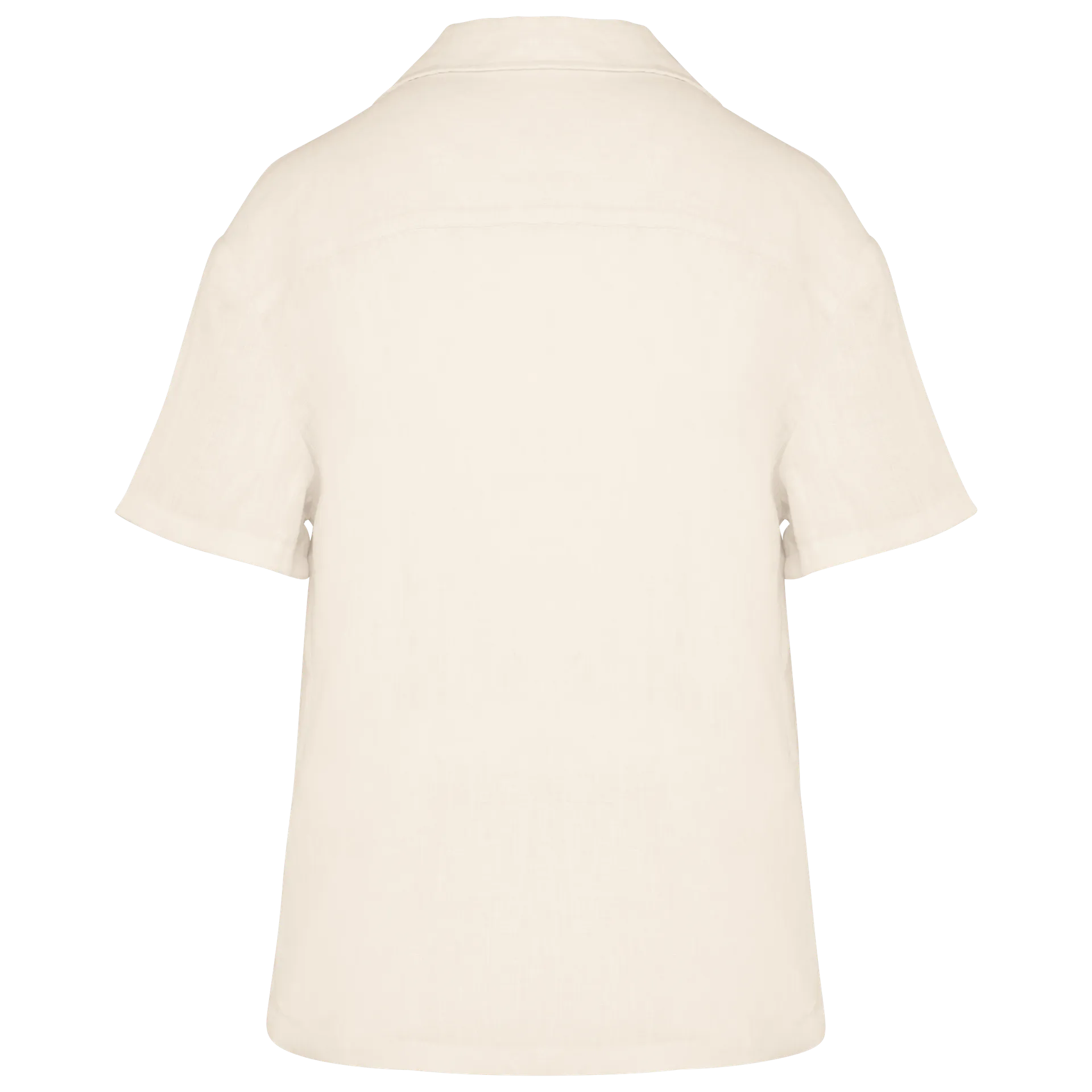 Damenhemd aus Leinen mit kurzen Ärmeln und Bowling-Kragen