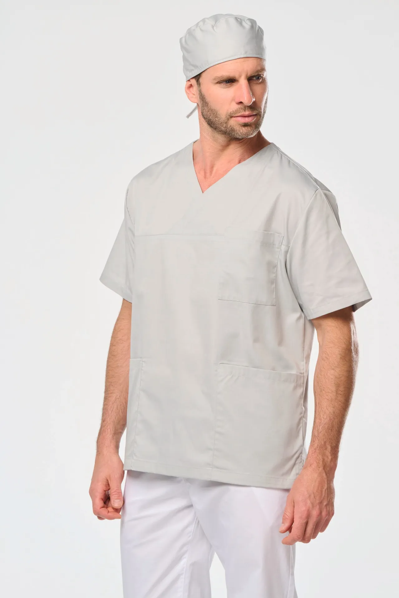 Kurzärmlige Unisex-Tunika aus Baumwollpolyester