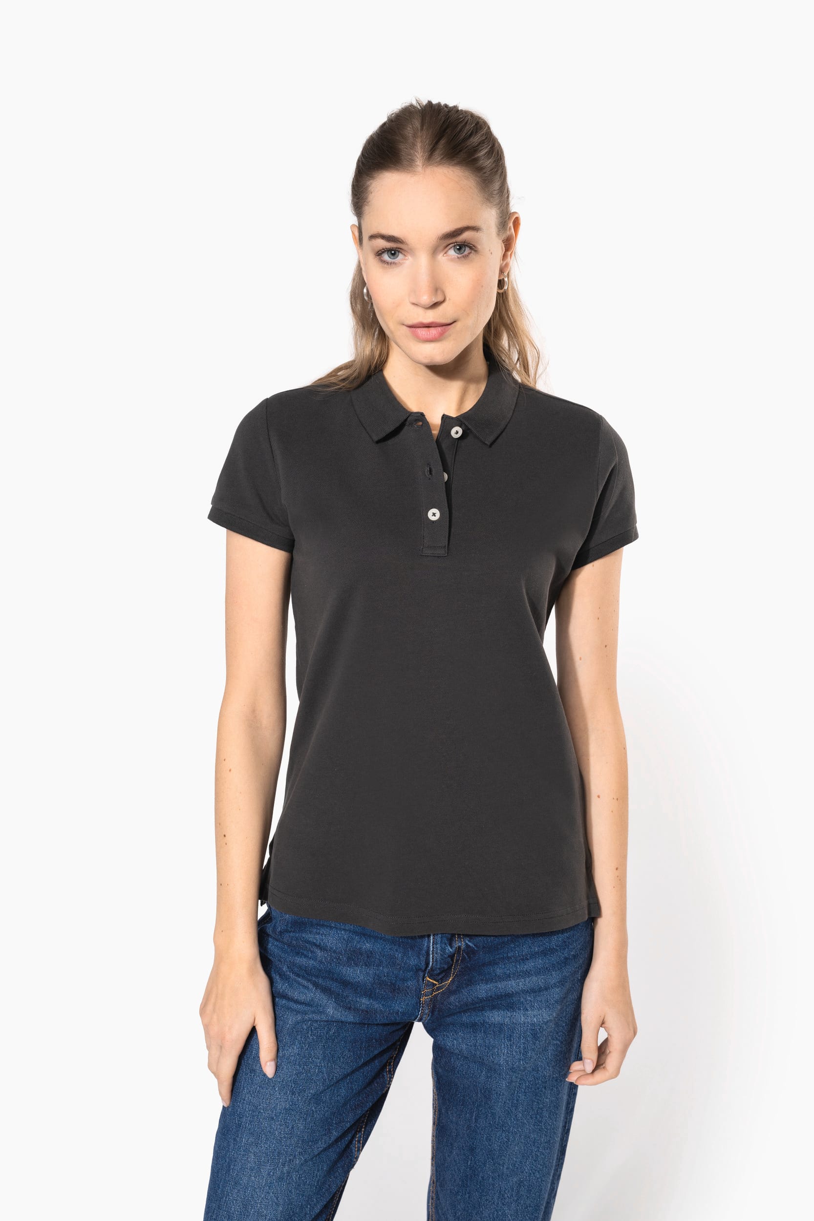 Kurzarm-Polohemd für Damen im Vintage-Stil