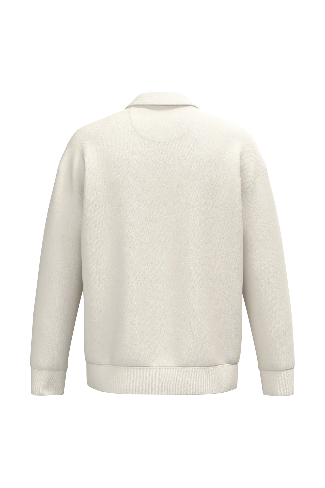 Umweltfreundliches Unisex-Sweatshirt mit Reißverschluss, Polokragen und überschnittenen Schultern