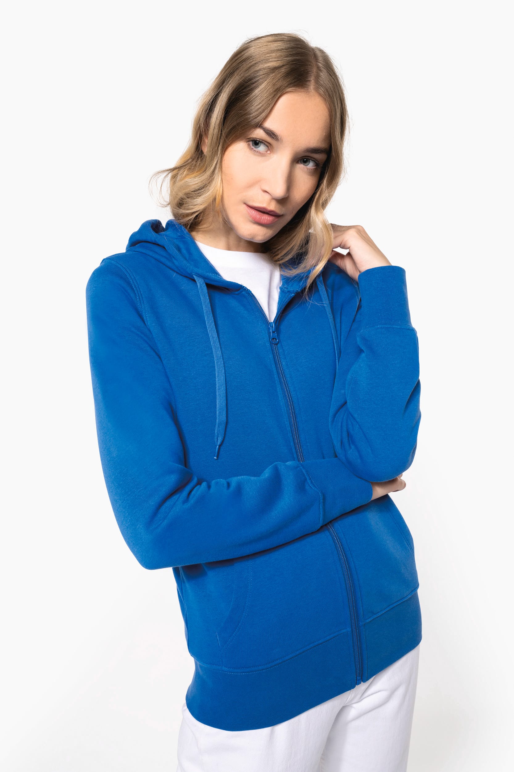 Umweltfreundliches Kapuzensweatshirt mit Reißverschluss Damen