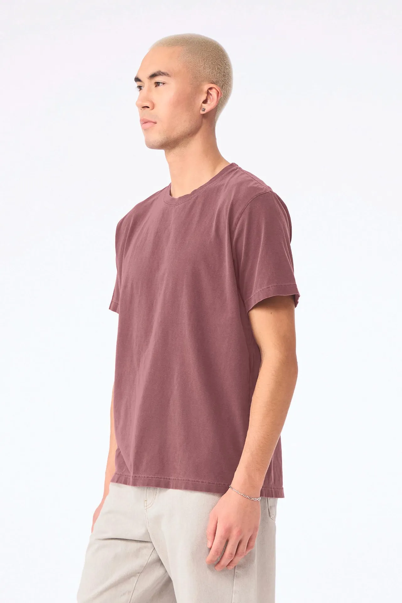 Unisex-T-Shirt aus dickem, verwaschenem Stoff